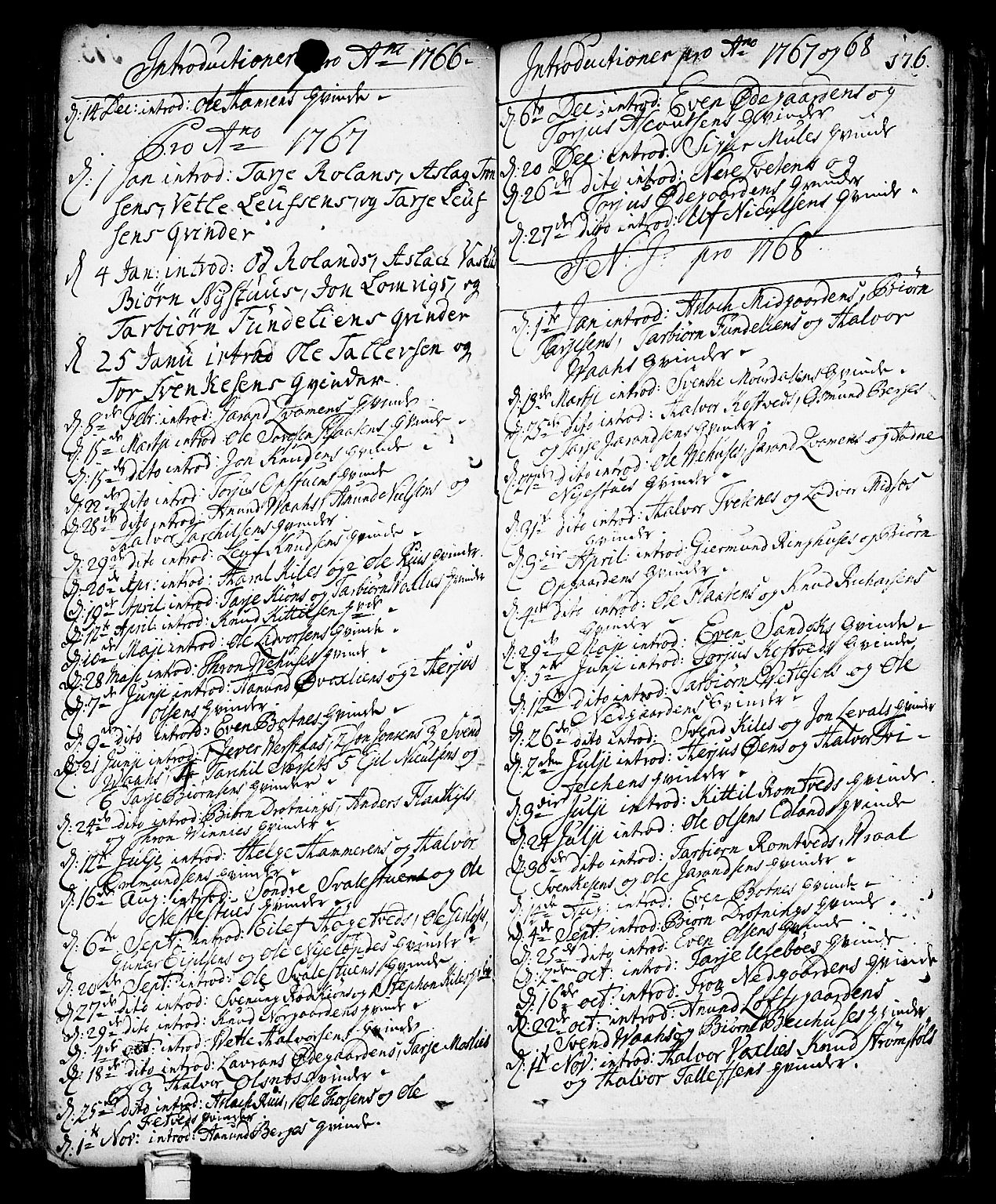 Vinje kirkebøker, SAKO/A-312/F/Fa/L0001: Parish register (official) no. I 1, 1717-1766, p. 176
