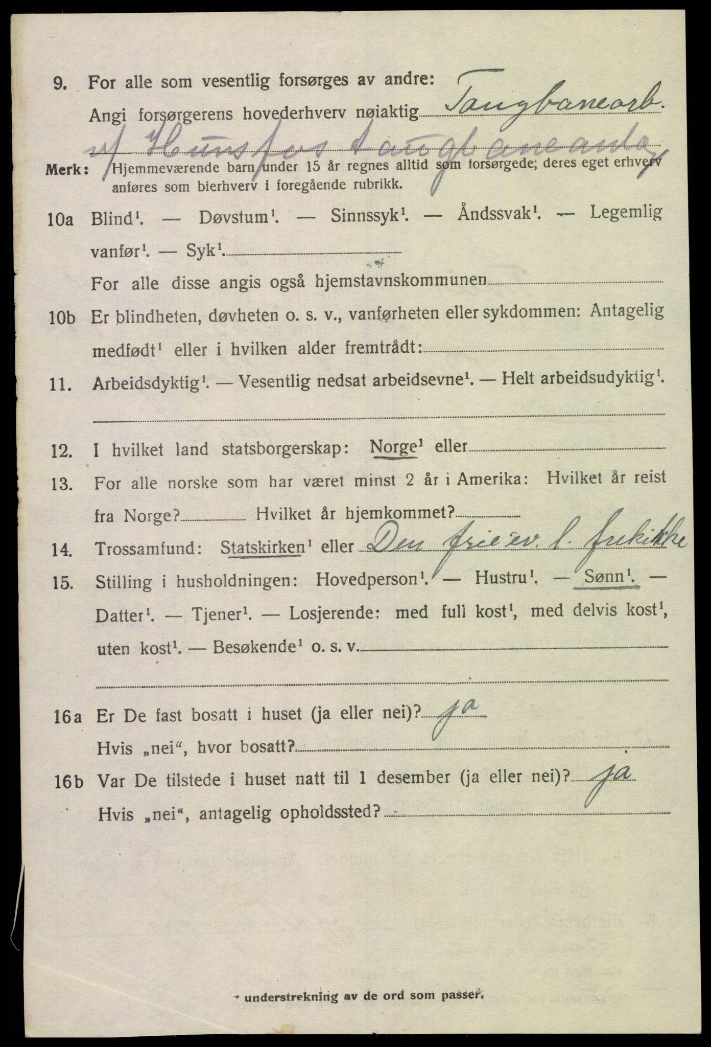 SAK, 1920 census for Tveit, 1920, p. 3865