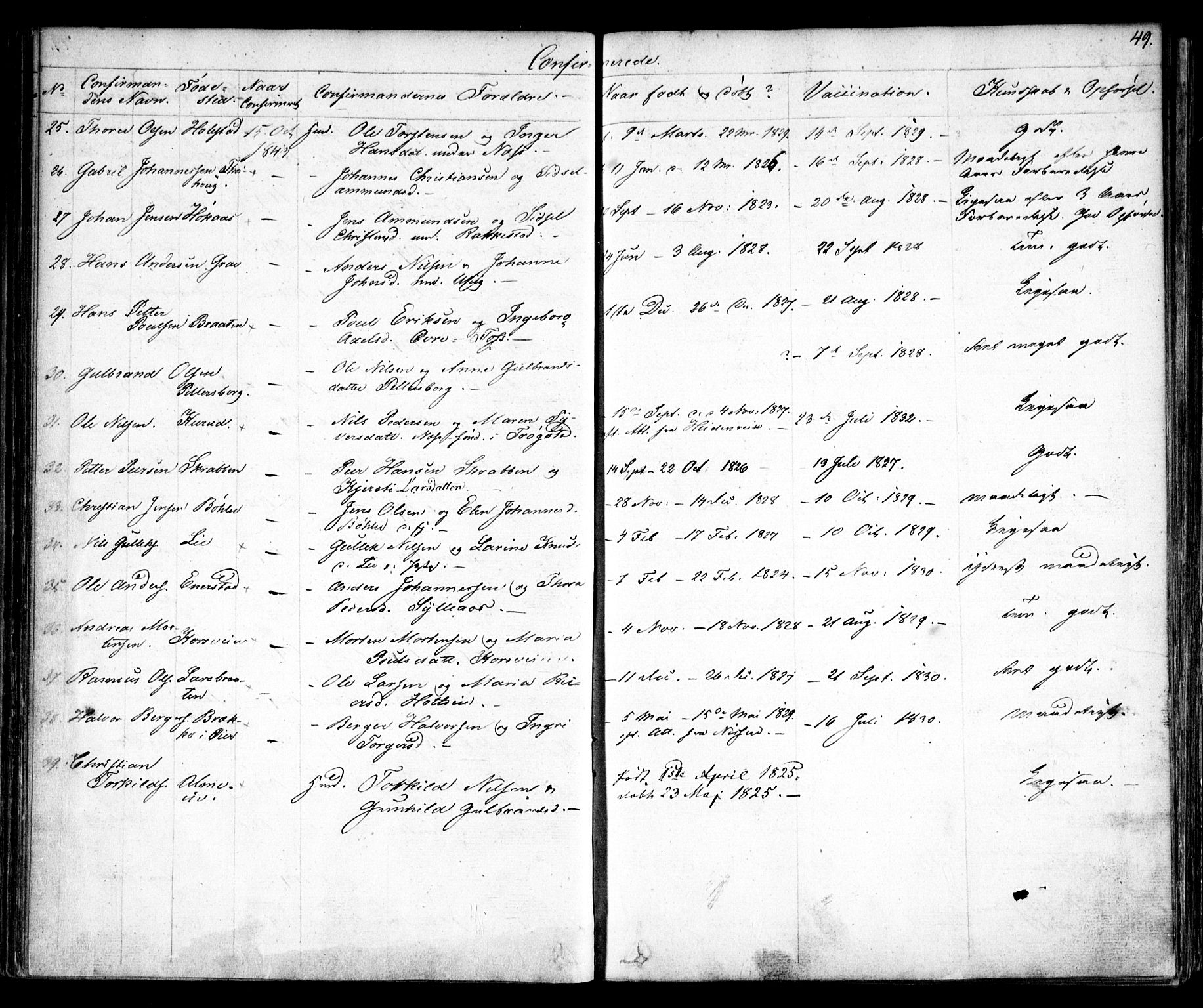 Enebakk prestekontor Kirkebøker, SAO/A-10171c/F/Fa/L0010: Parish register (official) no. I 10, 1829-1876, p. 49