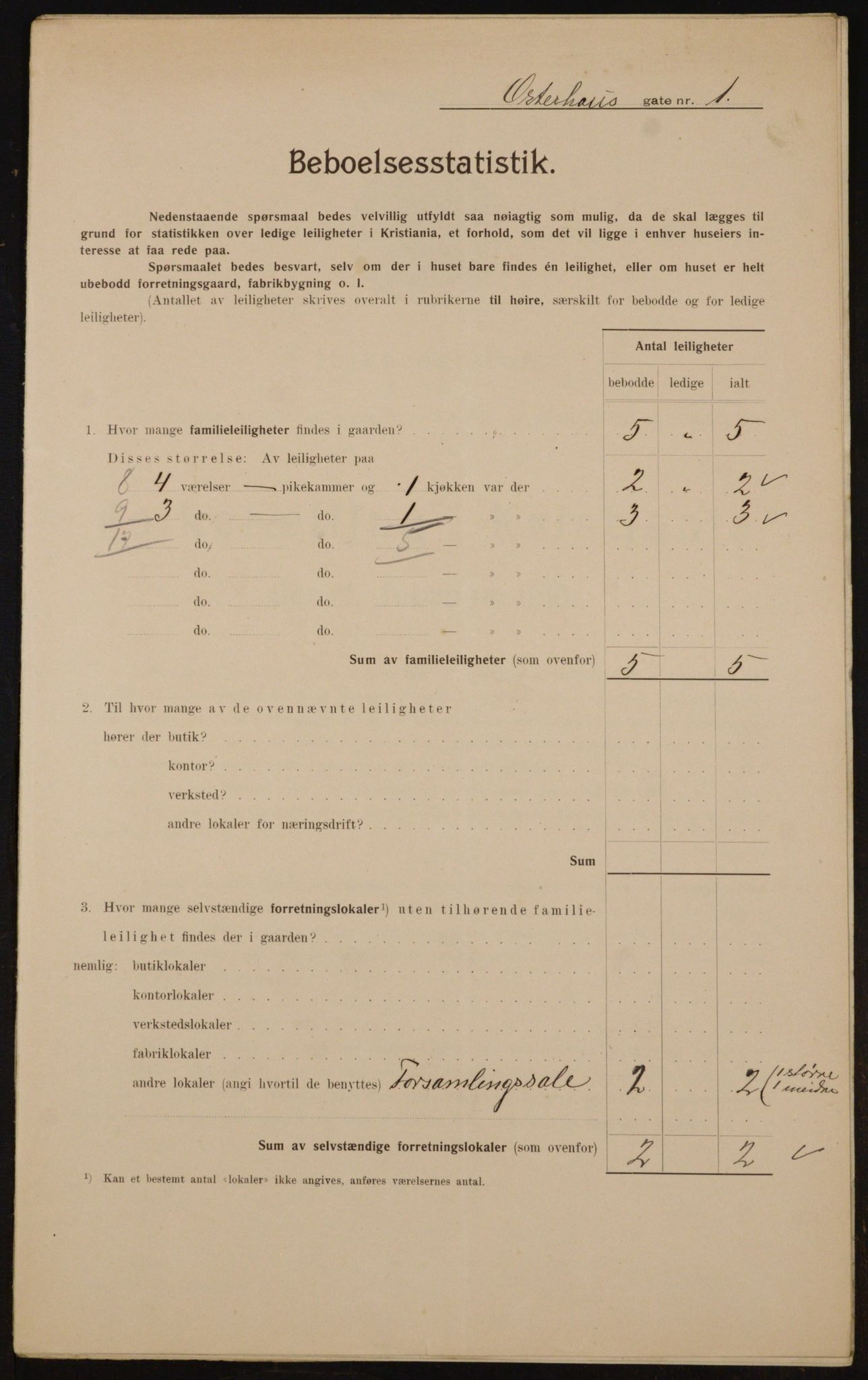 OBA, Municipal Census 1910 for Kristiania, 1910, p. 74453