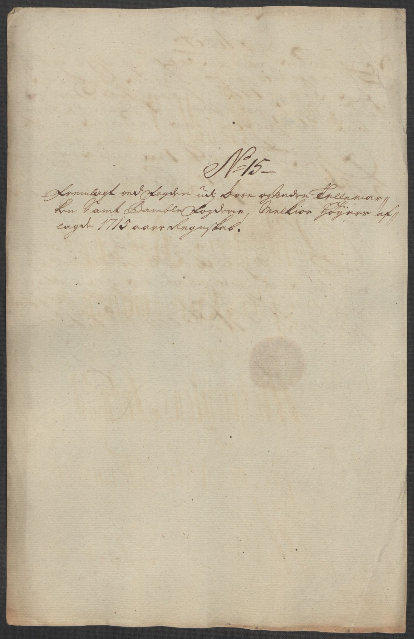 Rentekammeret inntil 1814, Reviderte regnskaper, Fogderegnskap, AV/RA-EA-4092/R36/L2127: Fogderegnskap Øvre og Nedre Telemark og Bamble, 1715, p. 178