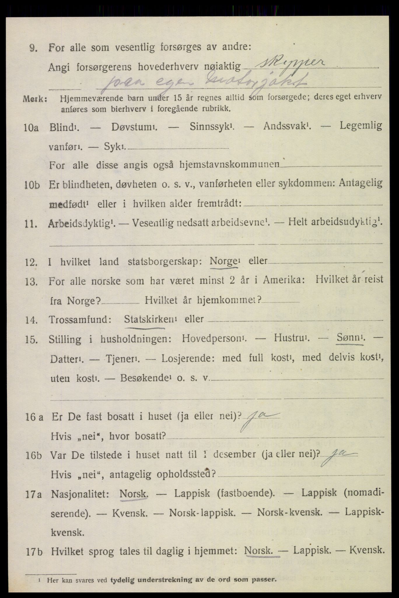 SAT, 1920 census for Egge, 1920, p. 3329