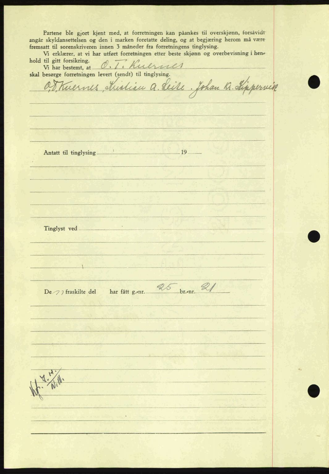 Nordmøre sorenskriveri, AV/SAT-A-4132/1/2/2Ca: Mortgage book no. A94, 1942-1943, Diary no: : 2897/1942