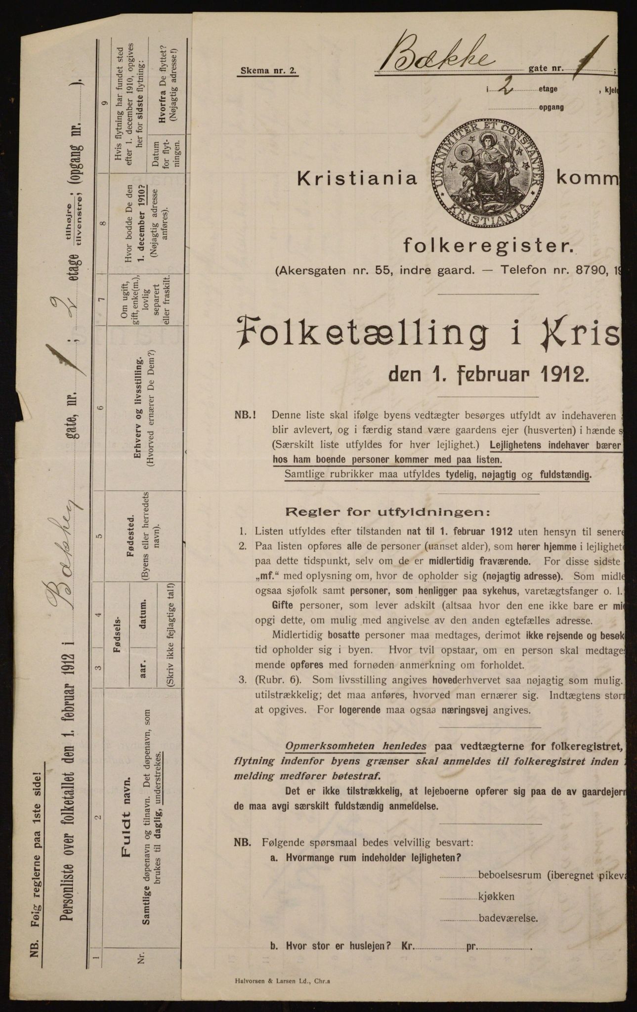 OBA, Municipal Census 1912 for Kristiania, 1912, p. 3364