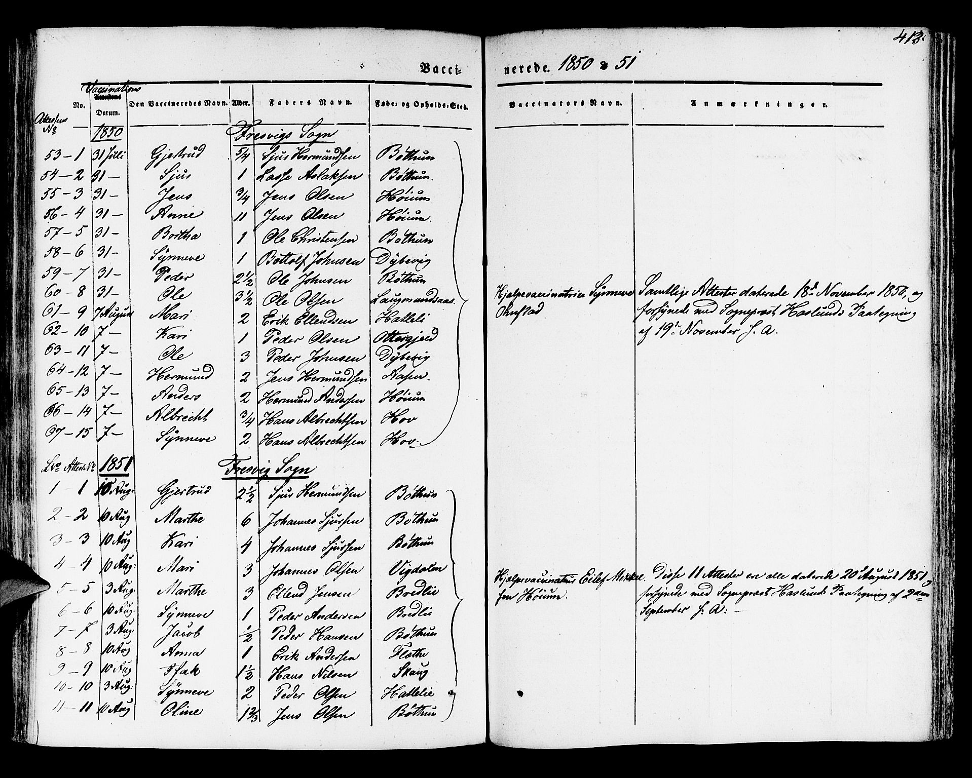 Leikanger sokneprestembete, AV/SAB-A-81001/H/Haa/Haaa/L0007: Parish register (official) no. A 7, 1838-1851, p. 413