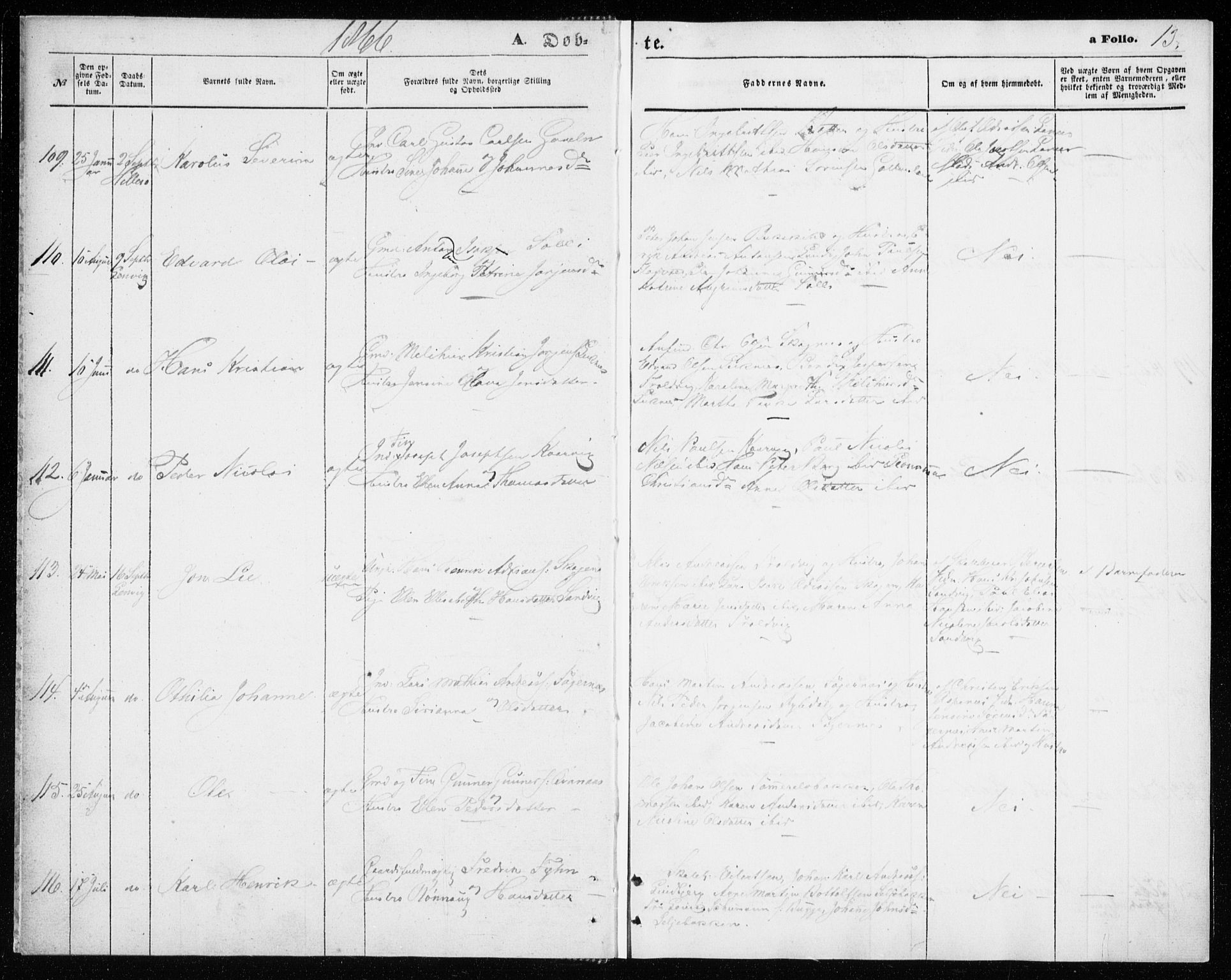 Lenvik sokneprestembete, SATØ/S-1310/H/Ha/Haa/L0009kirke: Parish register (official) no. 9, 1866-1873, p. 13