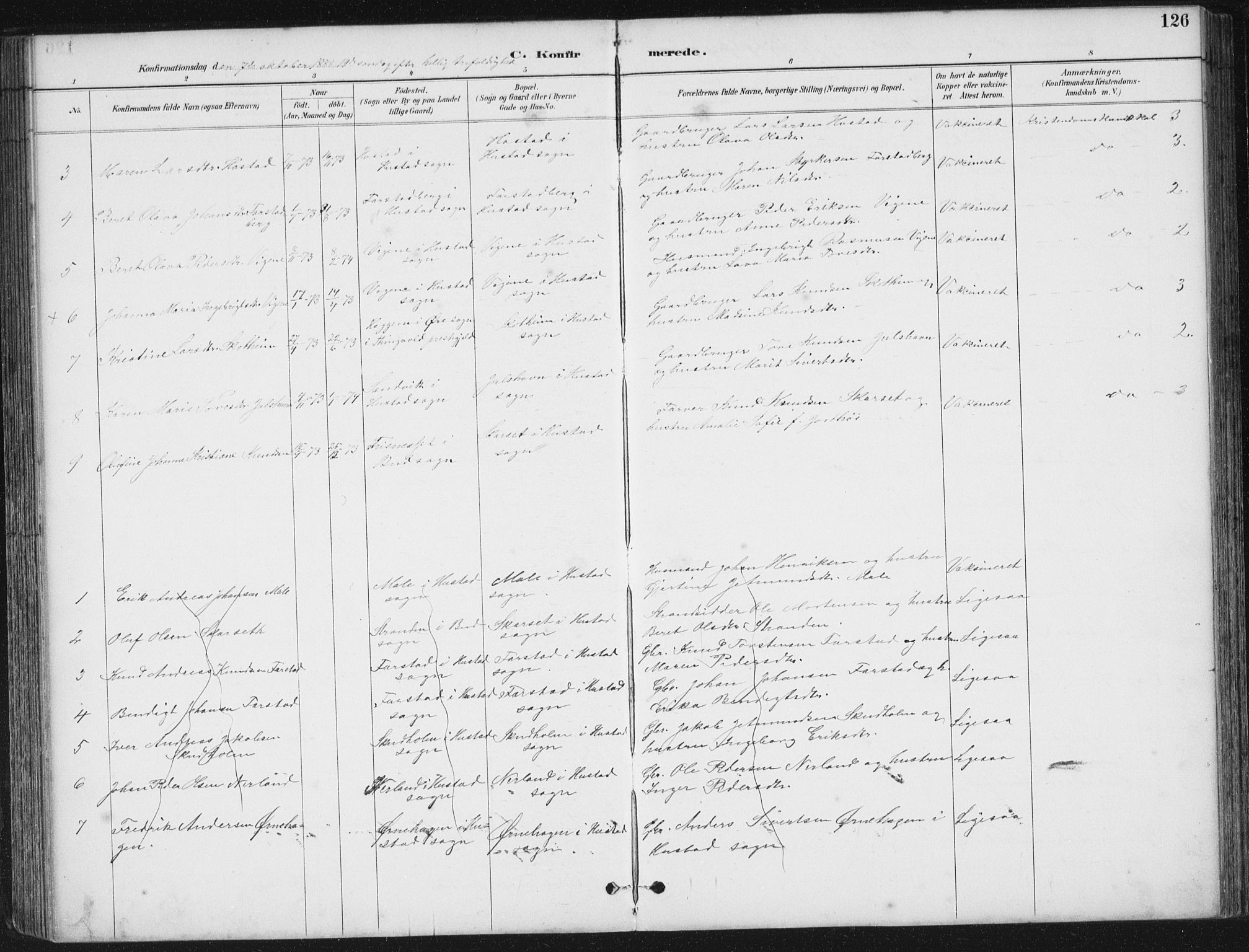 Ministerialprotokoller, klokkerbøker og fødselsregistre - Møre og Romsdal, AV/SAT-A-1454/567/L0783: Parish register (copy) no. 567C03, 1887-1903, p. 126