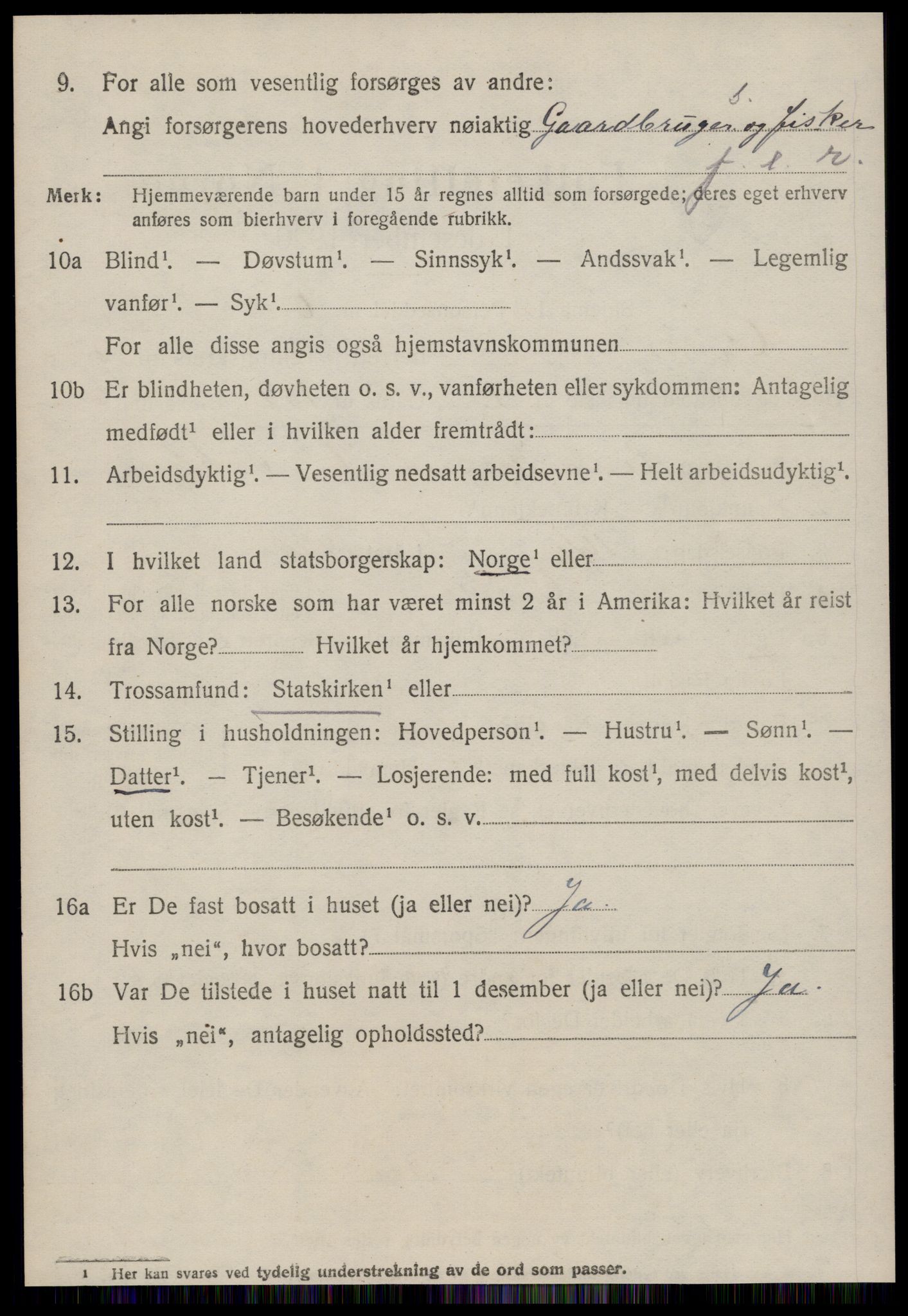 SAT, 1920 census for Giske, 1920, p. 3639