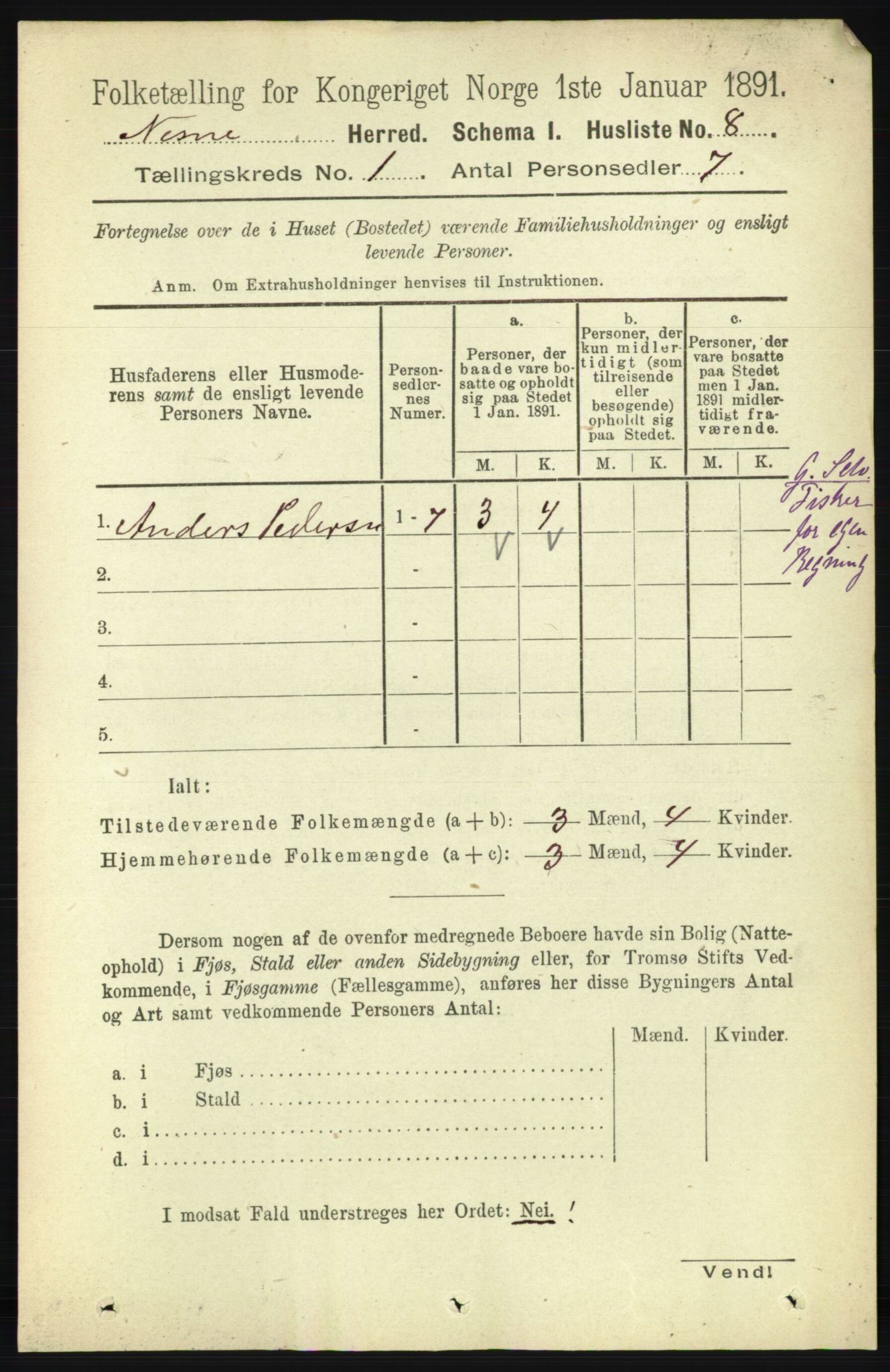 RA, 1891 census for 1828 Nesna, 1891, p. 26