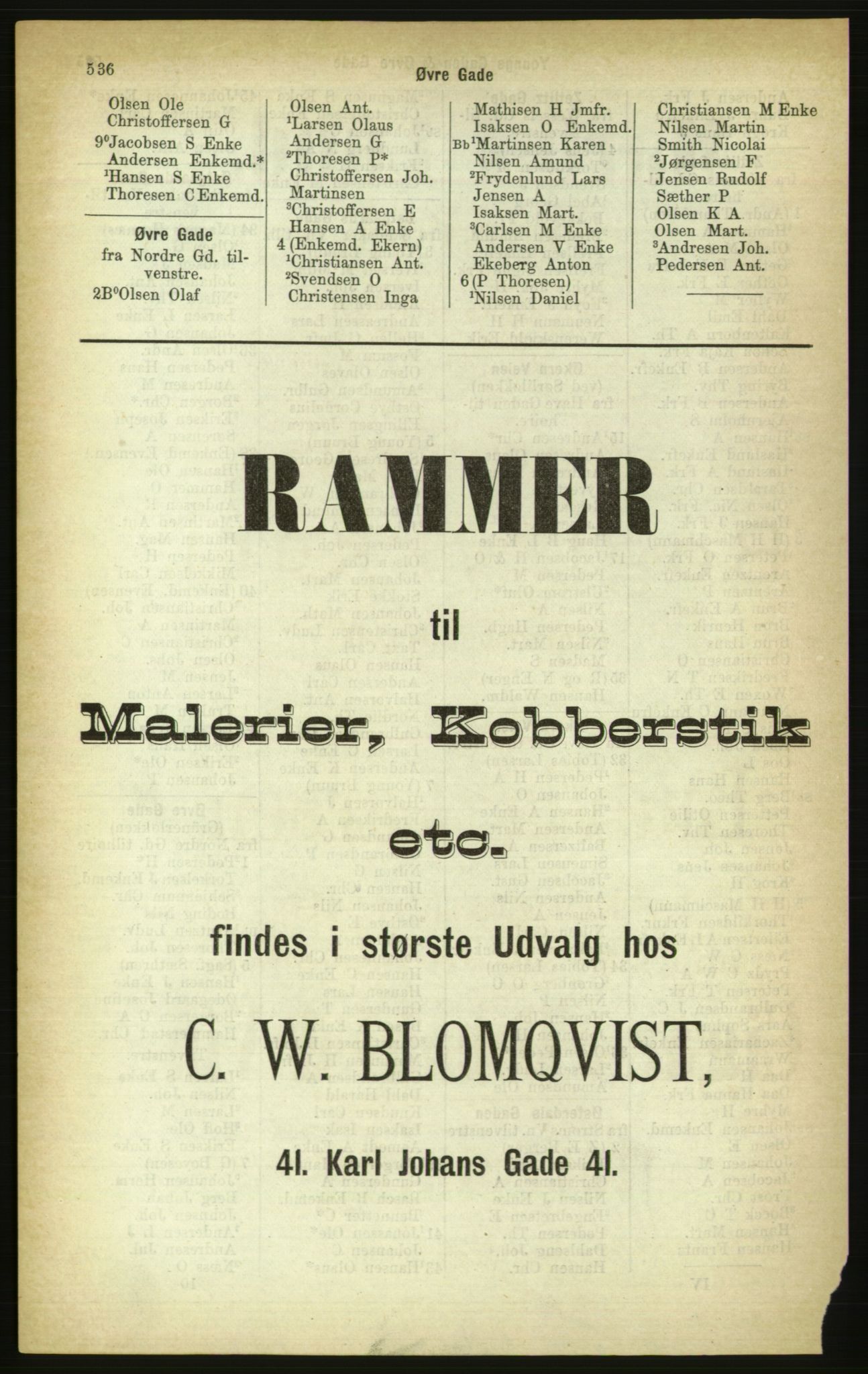 Kristiania/Oslo adressebok, PUBL/-, 1886, p. 536