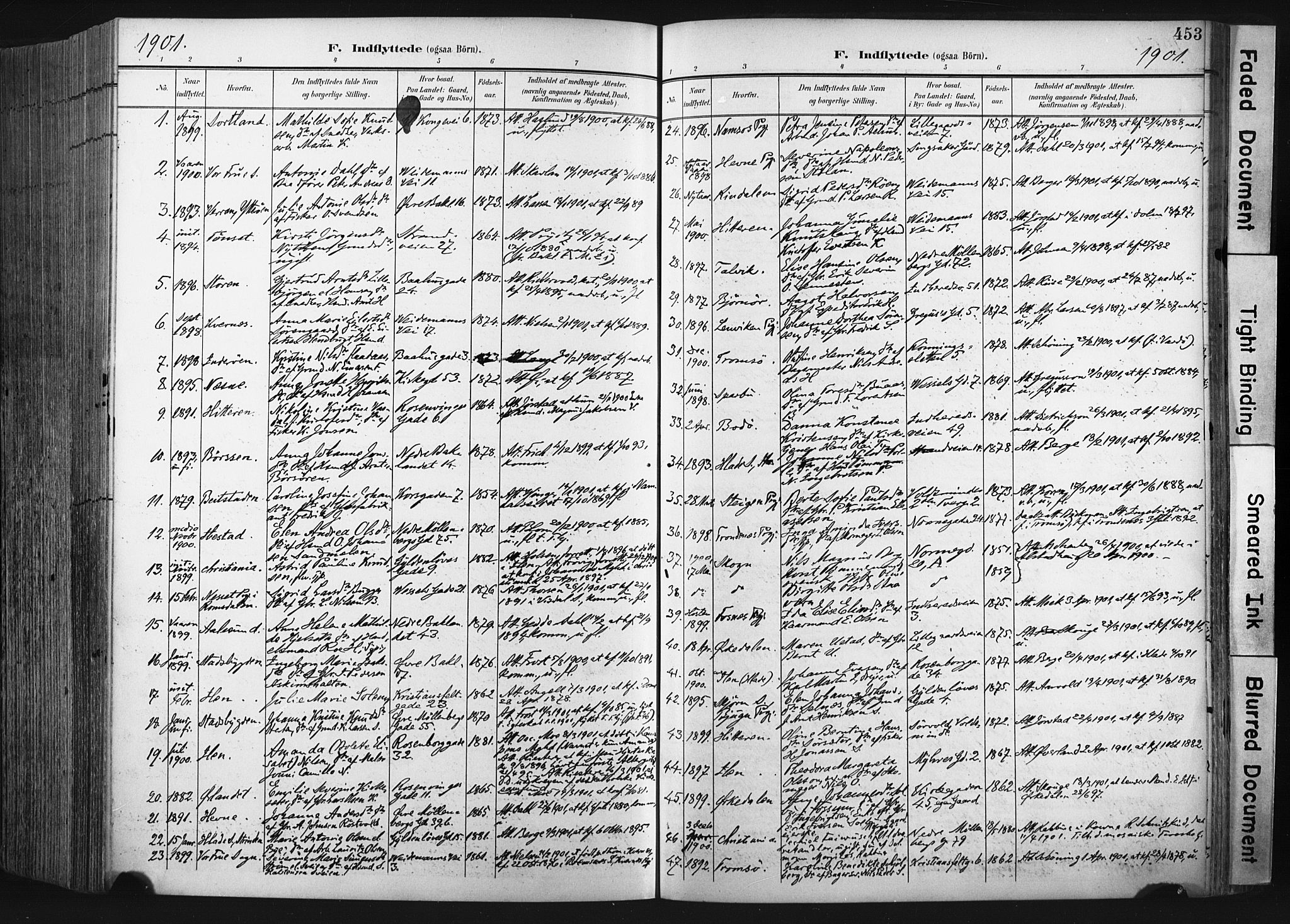 Ministerialprotokoller, klokkerbøker og fødselsregistre - Sør-Trøndelag, SAT/A-1456/604/L0201: Parish register (official) no. 604A21, 1901-1911, p. 453