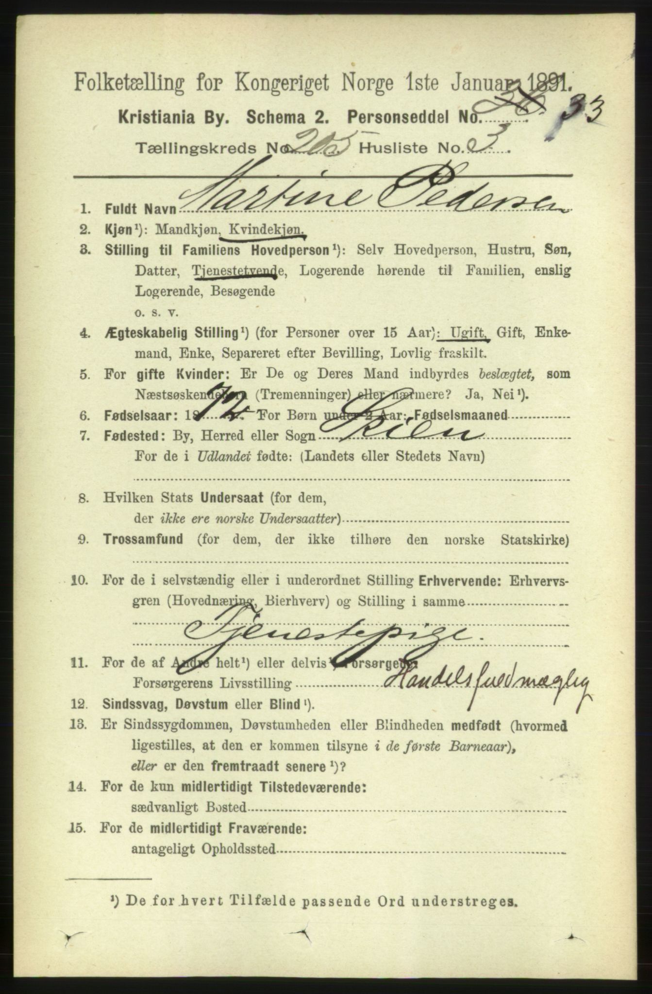 RA, 1891 census for 0301 Kristiania, 1891, p. 123417