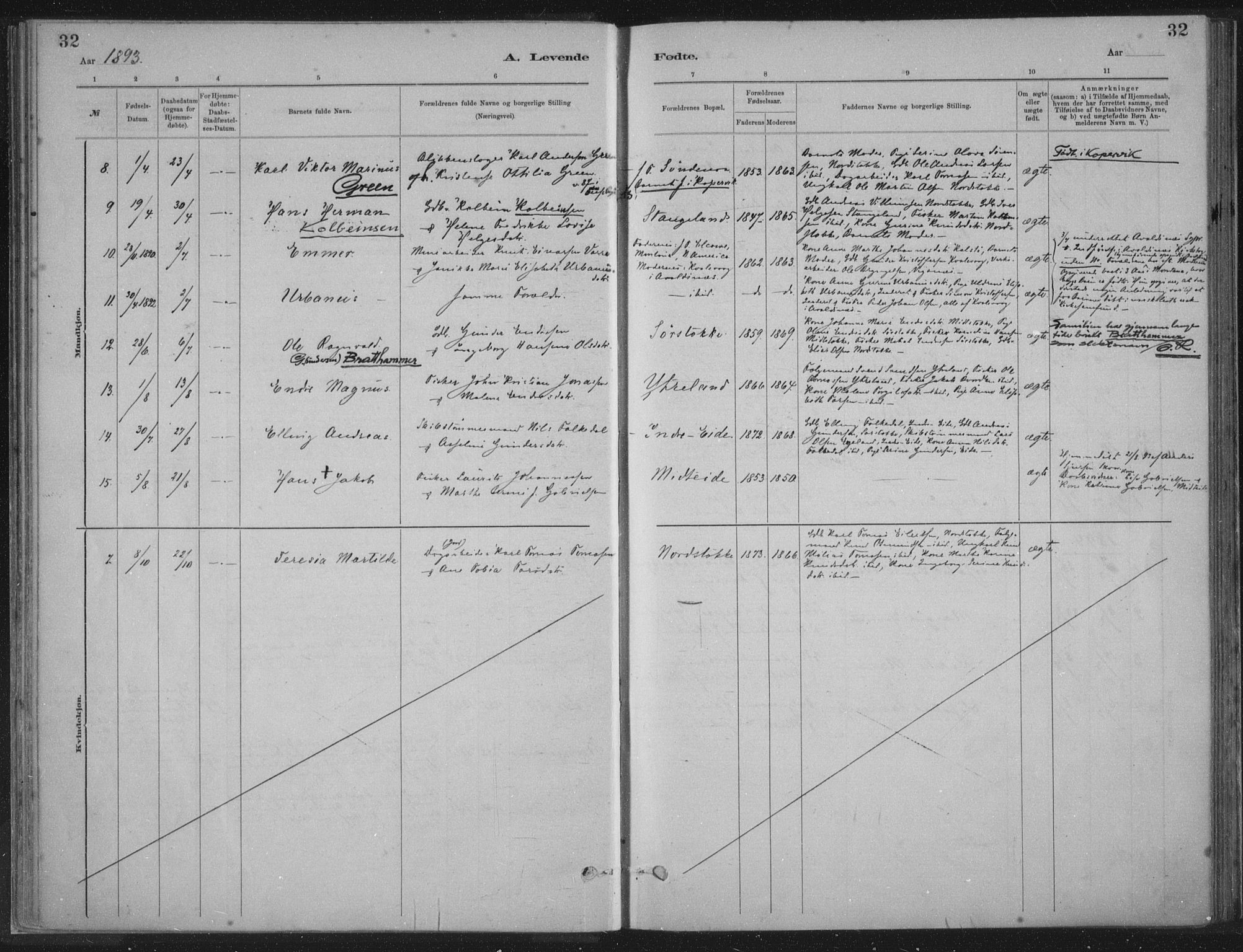 Kopervik sokneprestkontor, AV/SAST-A-101850/H/Ha/Haa/L0002: Parish register (official) no. A 2, 1880-1912, p. 32