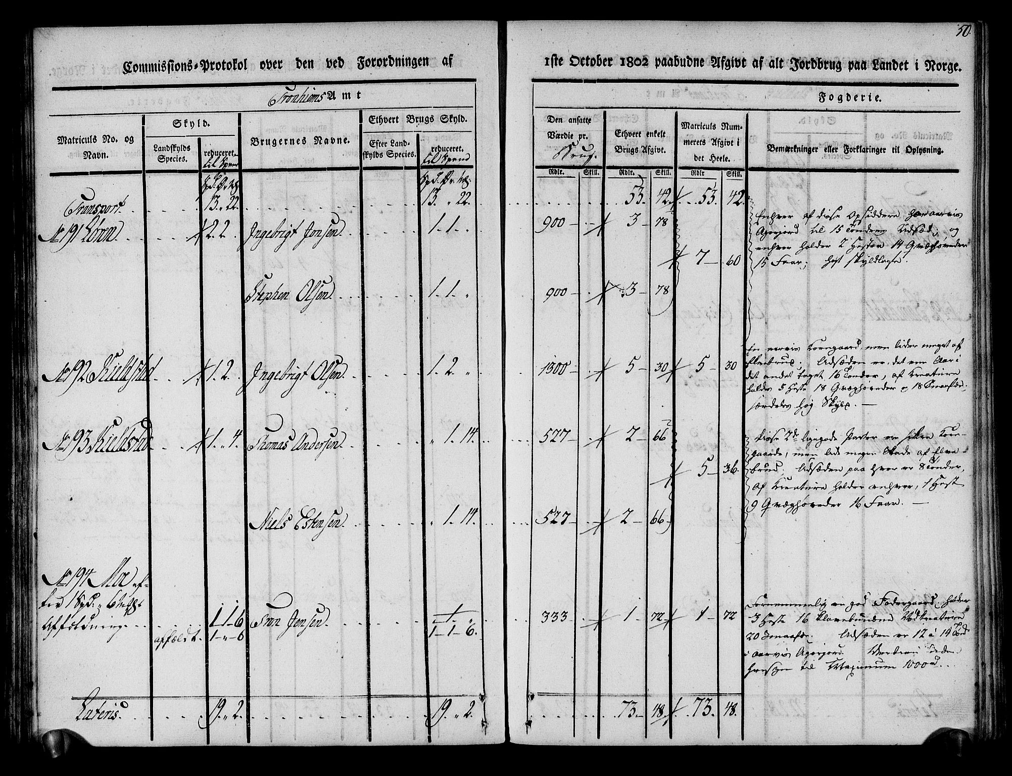 Rentekammeret inntil 1814, Realistisk ordnet avdeling, AV/RA-EA-4070/N/Ne/Nea/L0136a: Orkdal og Gauldal fogderi. Kommisjonsprotokoll for Gauldalen, 1803, p. 51