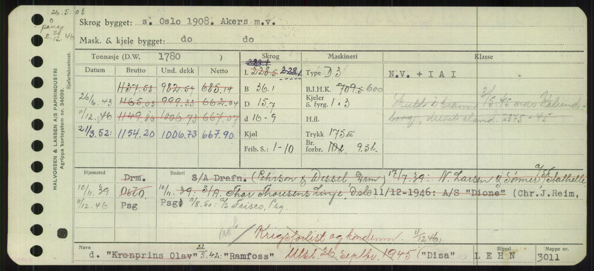 Sjøfartsdirektoratet med forløpere, Skipsmålingen, AV/RA-S-1627/H/Hb/L0001: Fartøy, A-D, p. 497