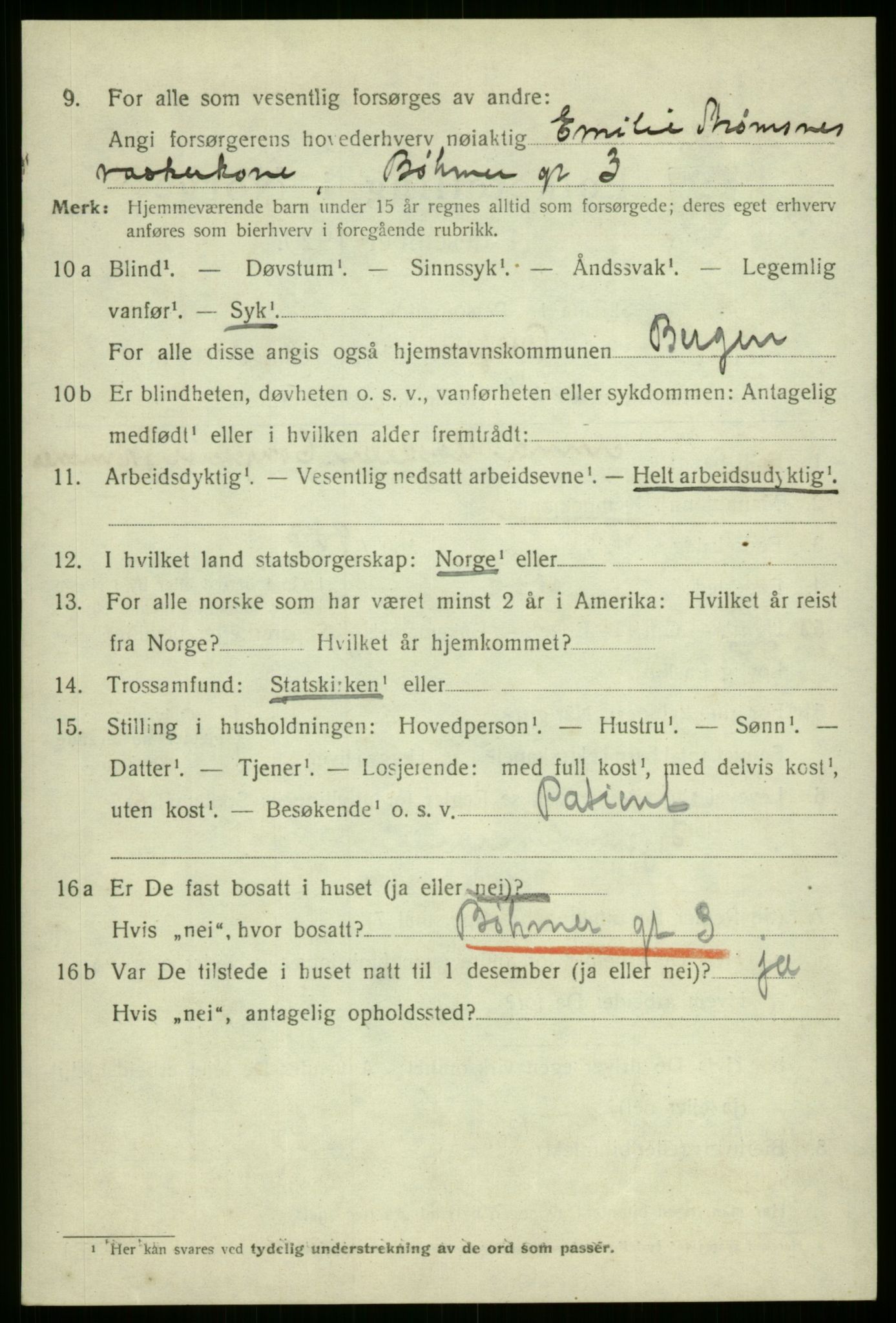 SAB, 1920 census for Bergen, 1920, p. 142357