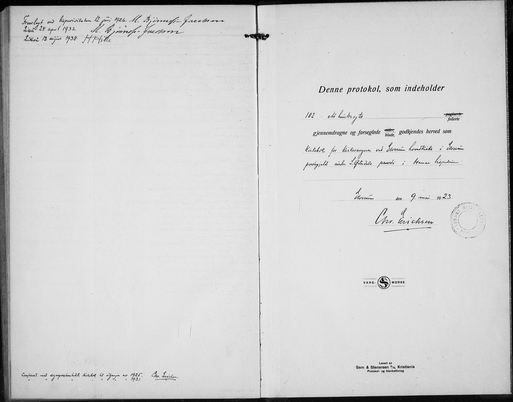 Elverum prestekontor, SAH/PREST-044/H/Ha/Hab/L0032: Parish register (copy) no. 32, 1922-1936