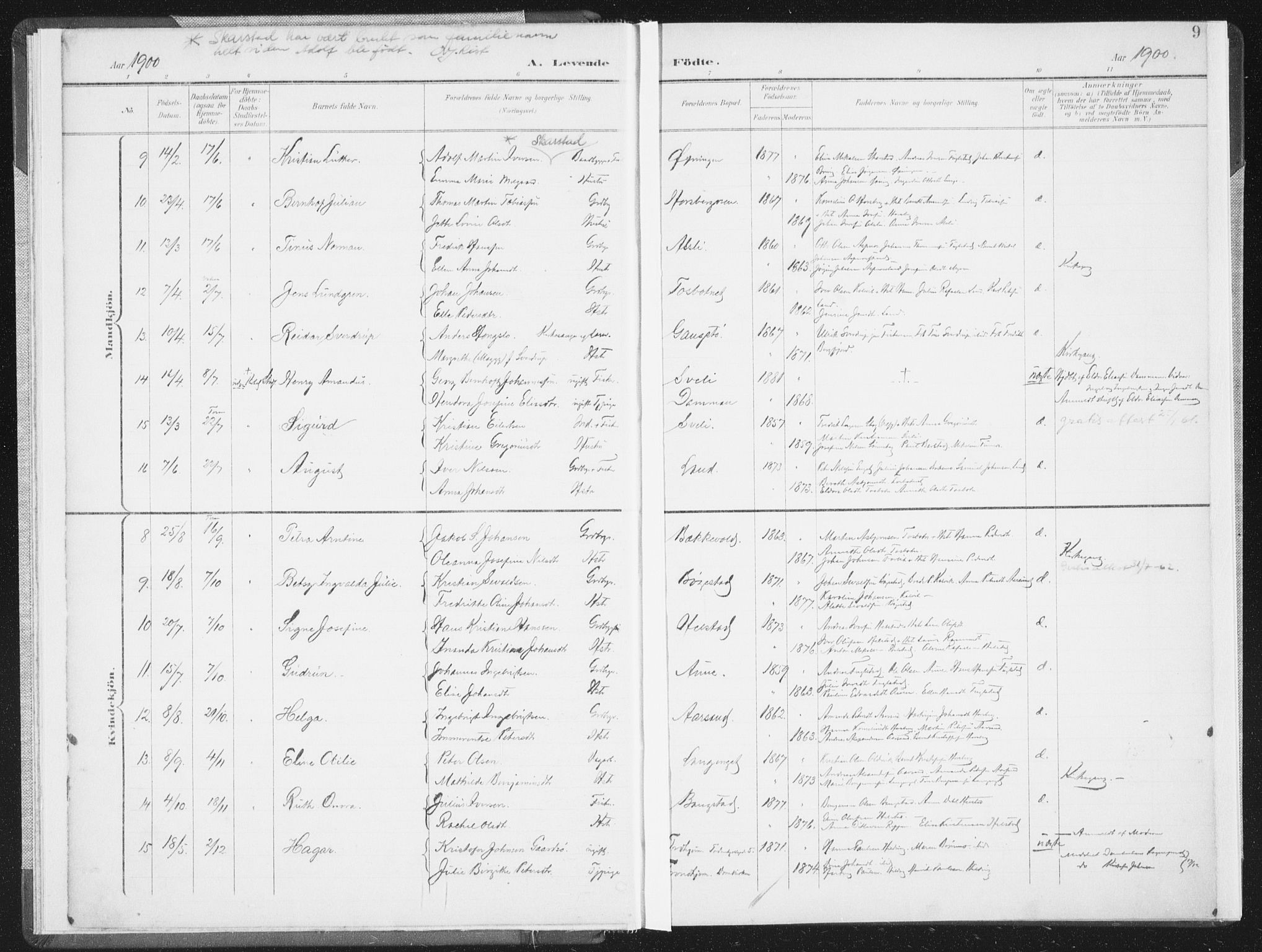 Ministerialprotokoller, klokkerbøker og fødselsregistre - Nordland, AV/SAT-A-1459/810/L0153: Parish register (official) no. 810A12, 1899-1914, p. 9