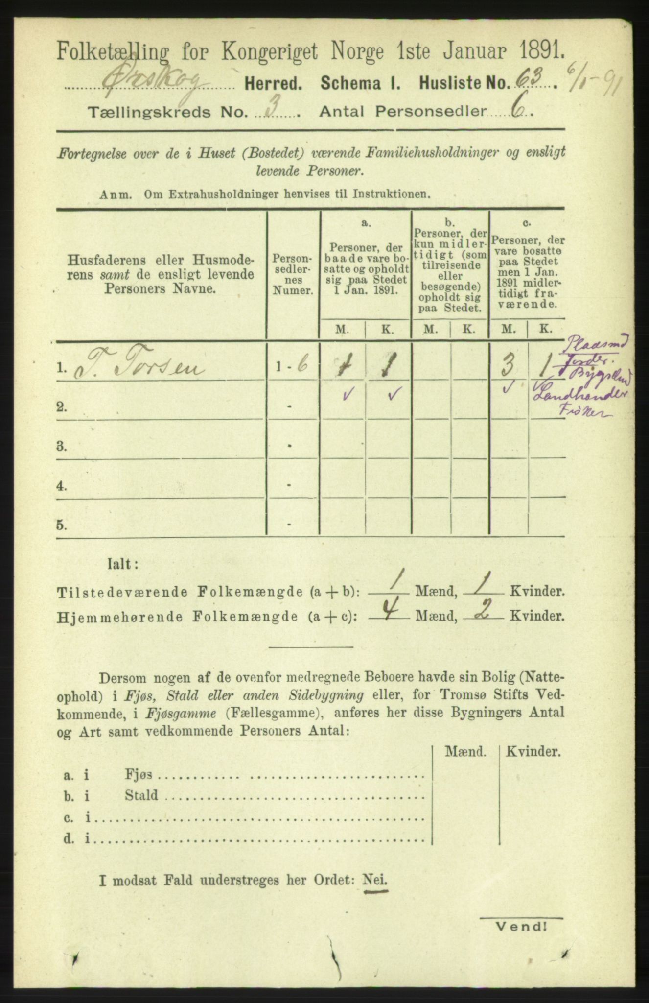 RA, 1891 census for 1527 Ørskog, 1891, p. 1297