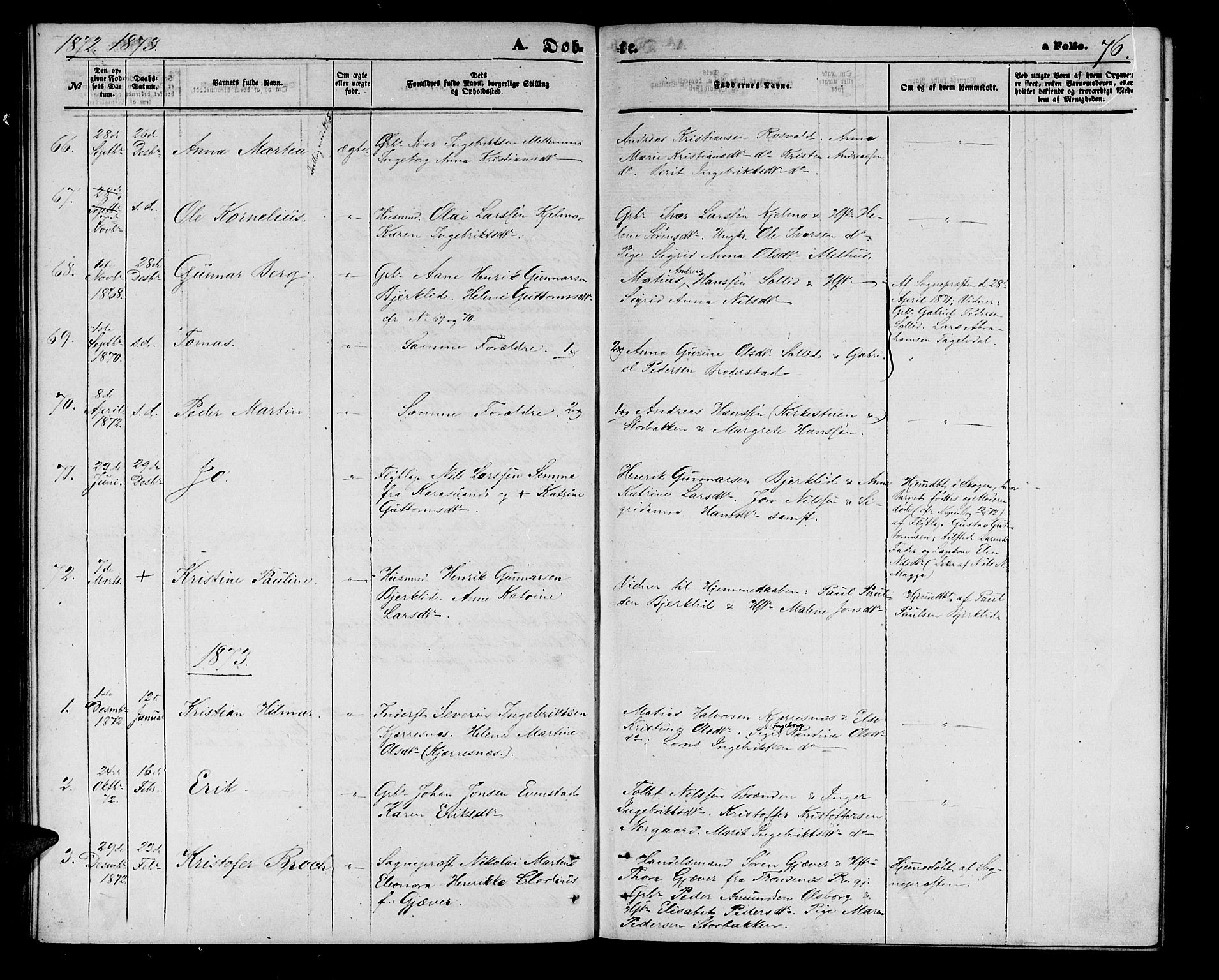 Målselv sokneprestembete, SATØ/S-1311/G/Ga/Gab/L0002klokker: Parish register (copy) no. 2, 1865-1873, p. 76