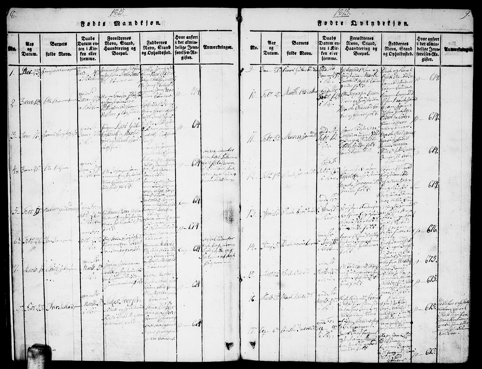 Sørum prestekontor Kirkebøker, AV/SAO-A-10303/G/Ga/L0001: Parish register (copy) no. I 1, 1814-1829, p. 8-9