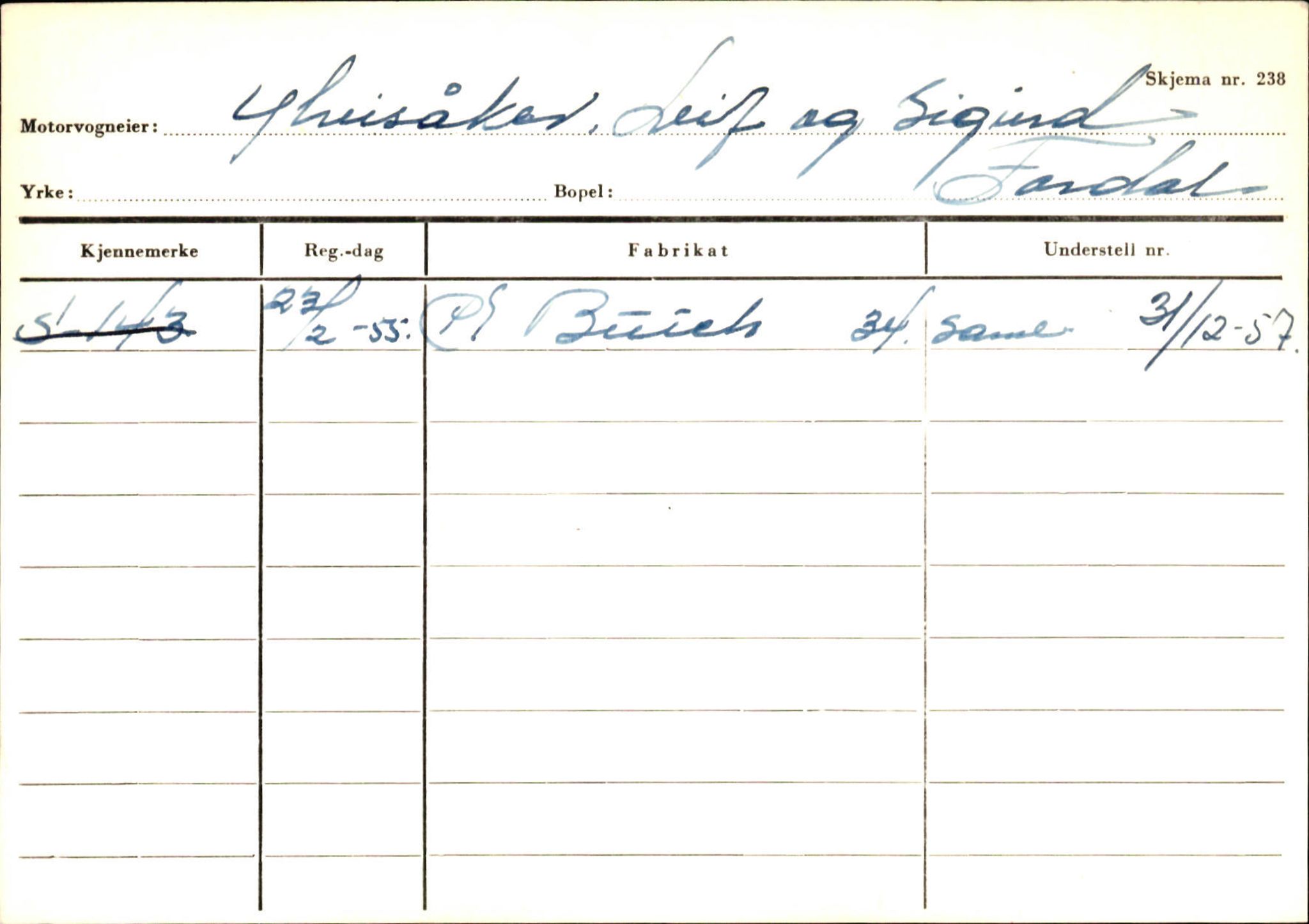 Statens vegvesen, Sogn og Fjordane vegkontor, SAB/A-5301/4/F/L0125: Eigarregister Sogndal V-Å. Aurland A-Å. Fjaler A-N, 1945-1975, p. 164