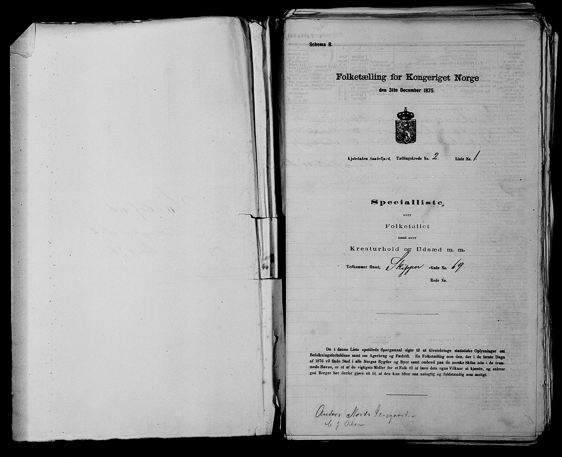 SAKO, 1875 census for 0706B Sandeherred/Sandefjord, 1875, p. 182