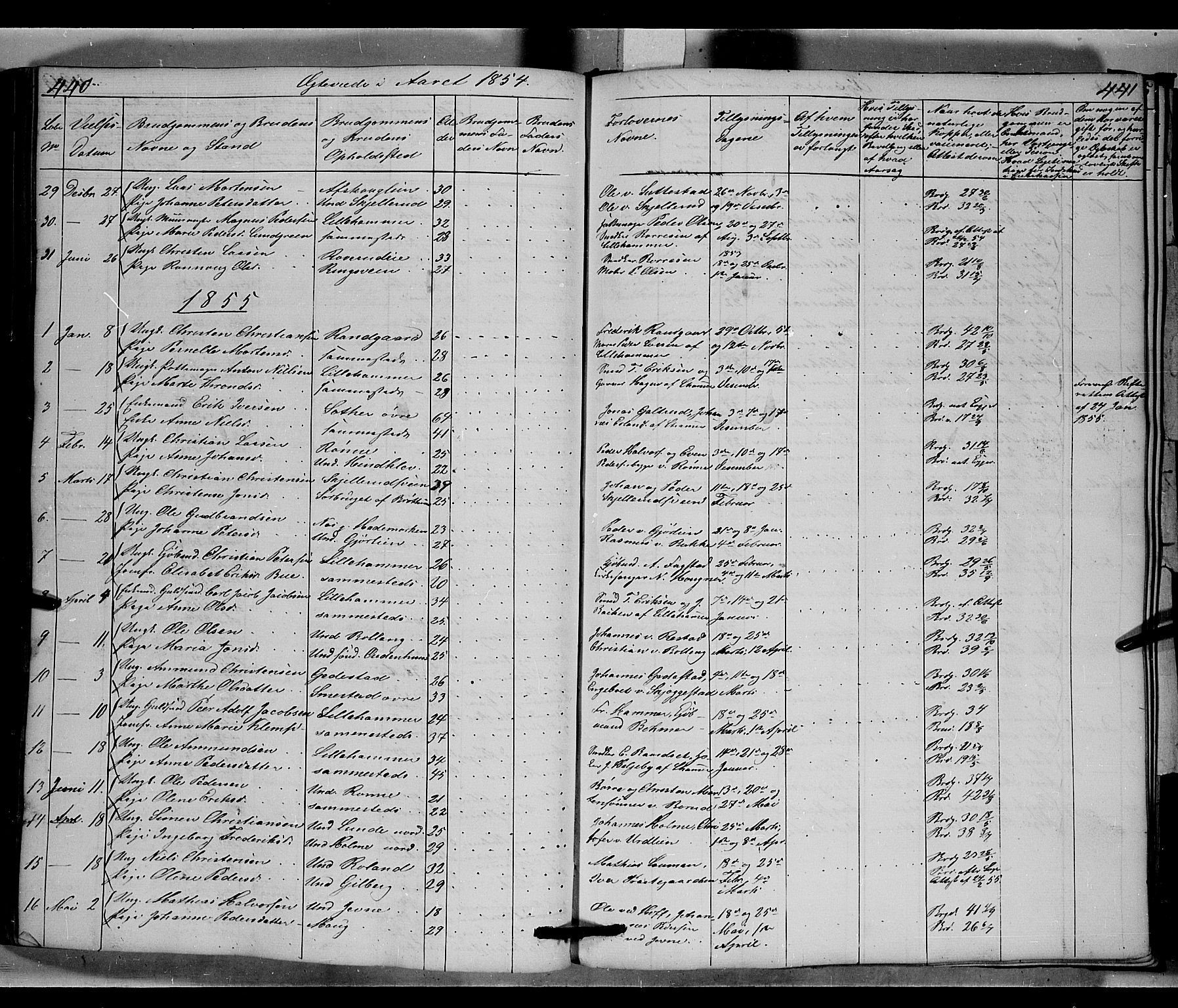 Fåberg prestekontor, SAH/PREST-086/H/Ha/Hab/L0006: Parish register (copy) no. 6, 1837-1855, p. 440-441