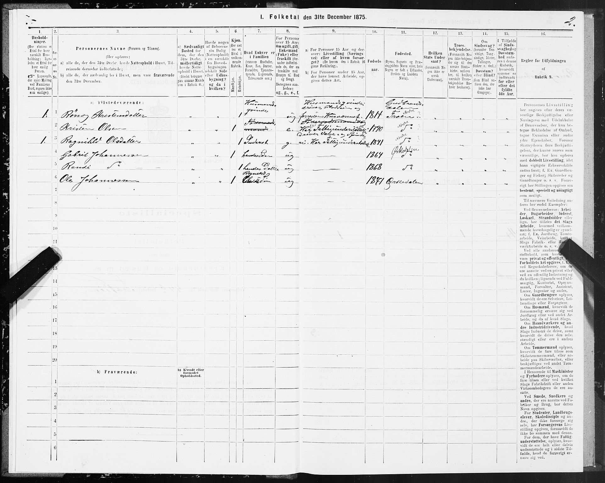 SAT, 1875 census for 1638P Orkdal, 1875, p. 8002