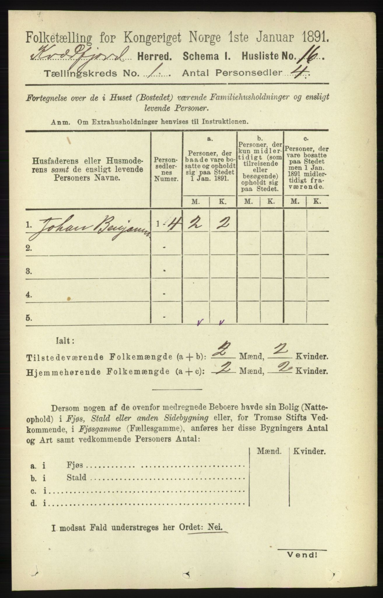 RA, 1891 census for 1911 Kvæfjord, 1891, p. 36