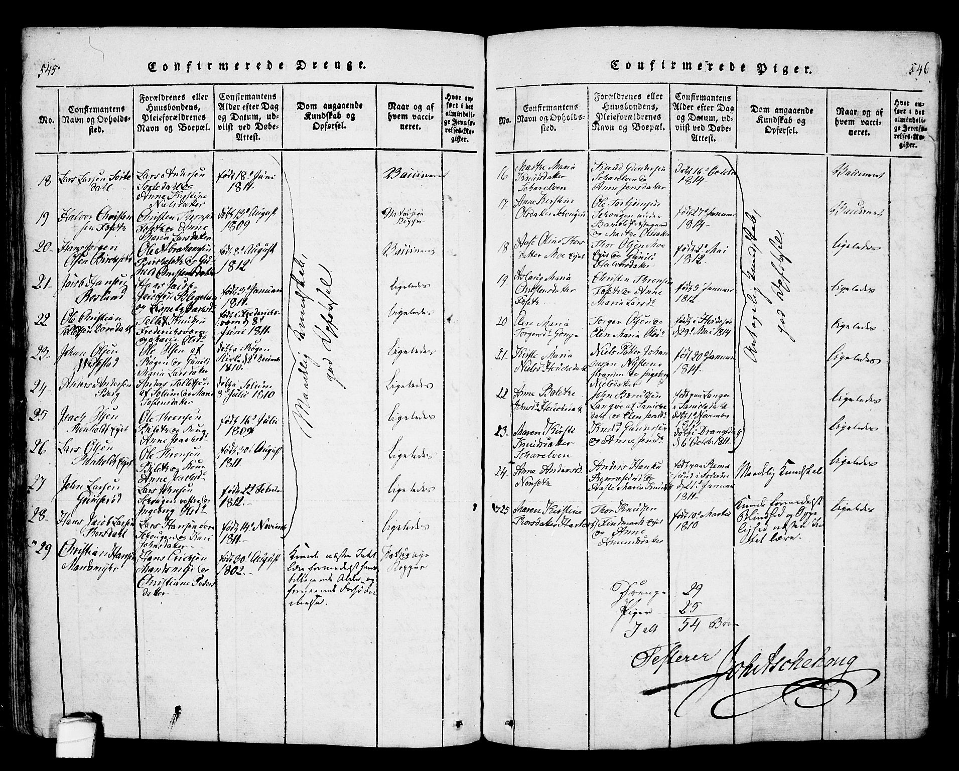 Bamble kirkebøker, SAKO/A-253/F/Fa/L0003: Parish register (official) no. I 3 /1, 1814-1834, p. 545-546