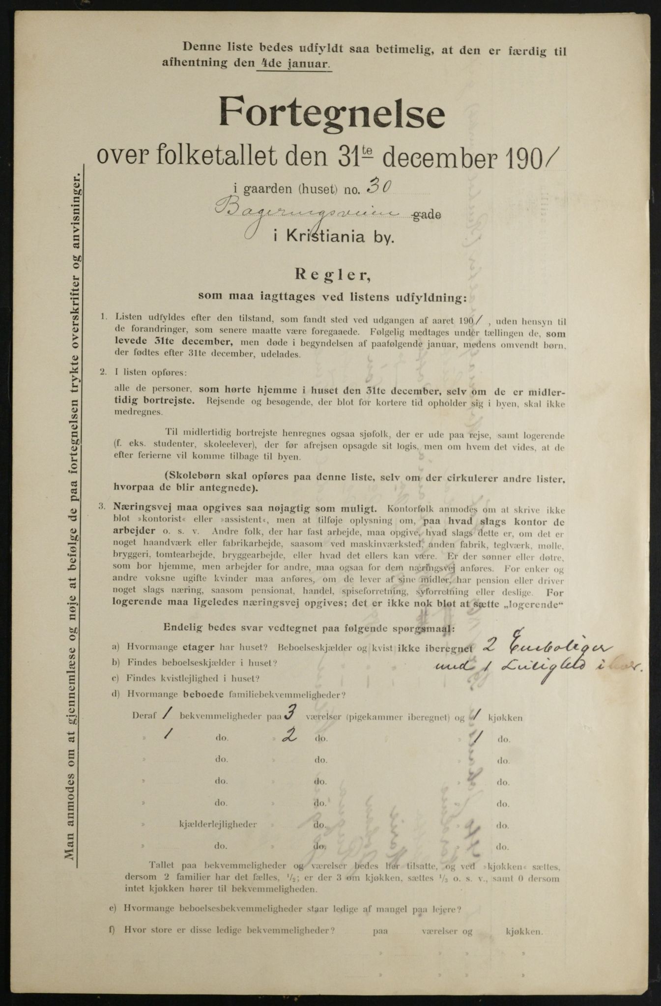 OBA, Municipal Census 1901 for Kristiania, 1901, p. 533