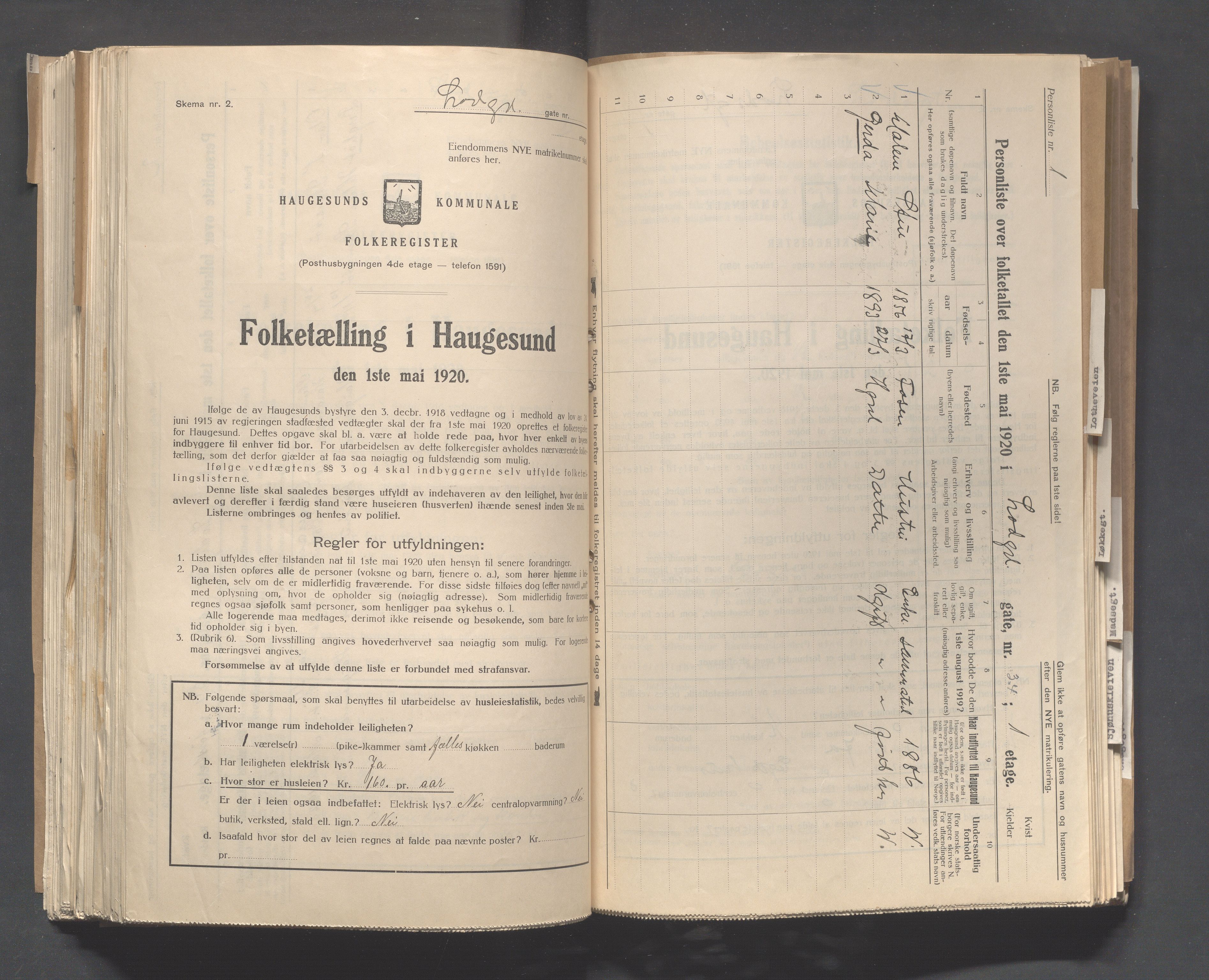 IKAR, Local census 1.5.1920 for Haugesund, 1920, p. 6183