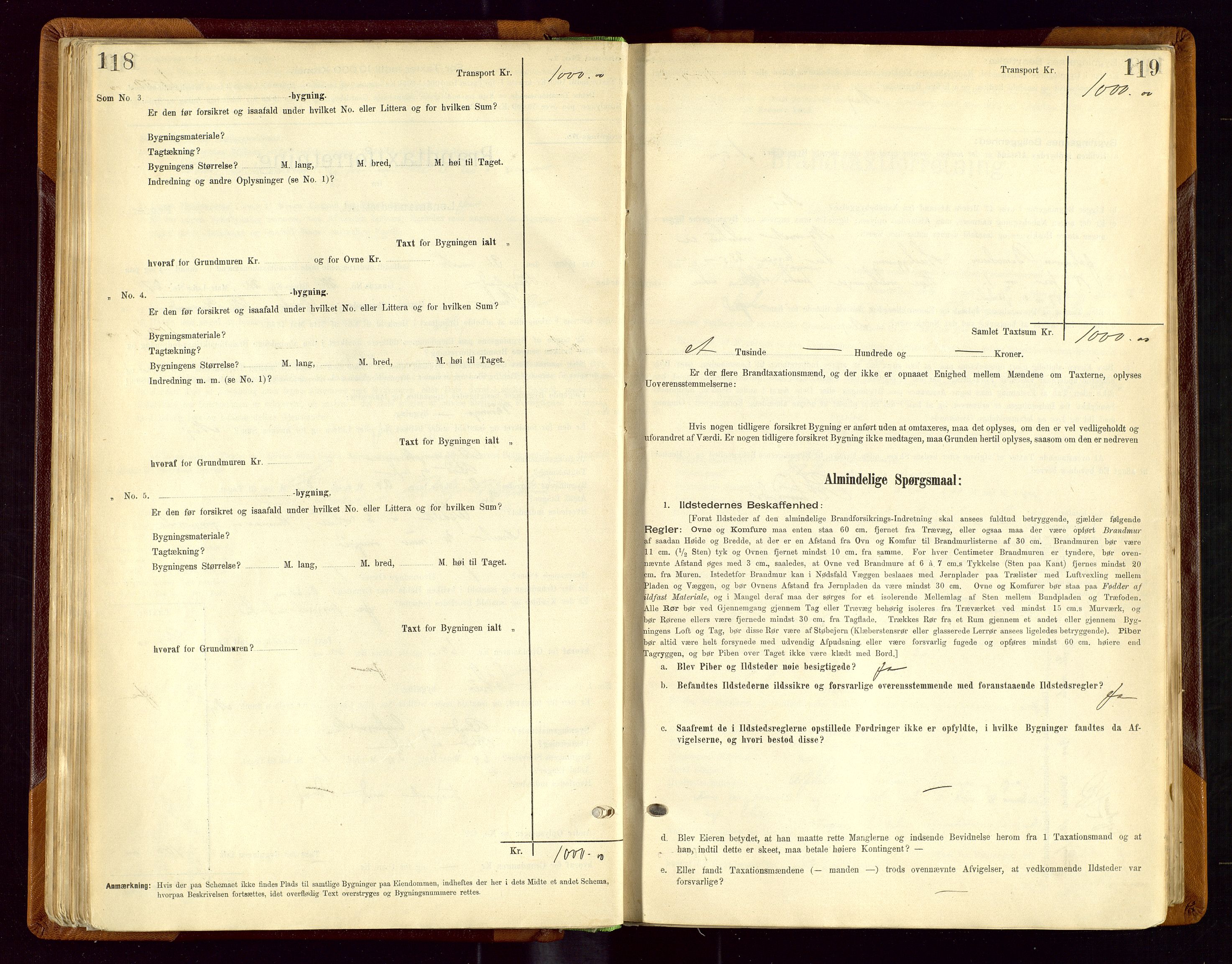 Sauda lensmannskontor, SAST/A-100177/Gob/L0001: Branntakstprotokoll - skjematakst, 1894-1914, p. 118-119