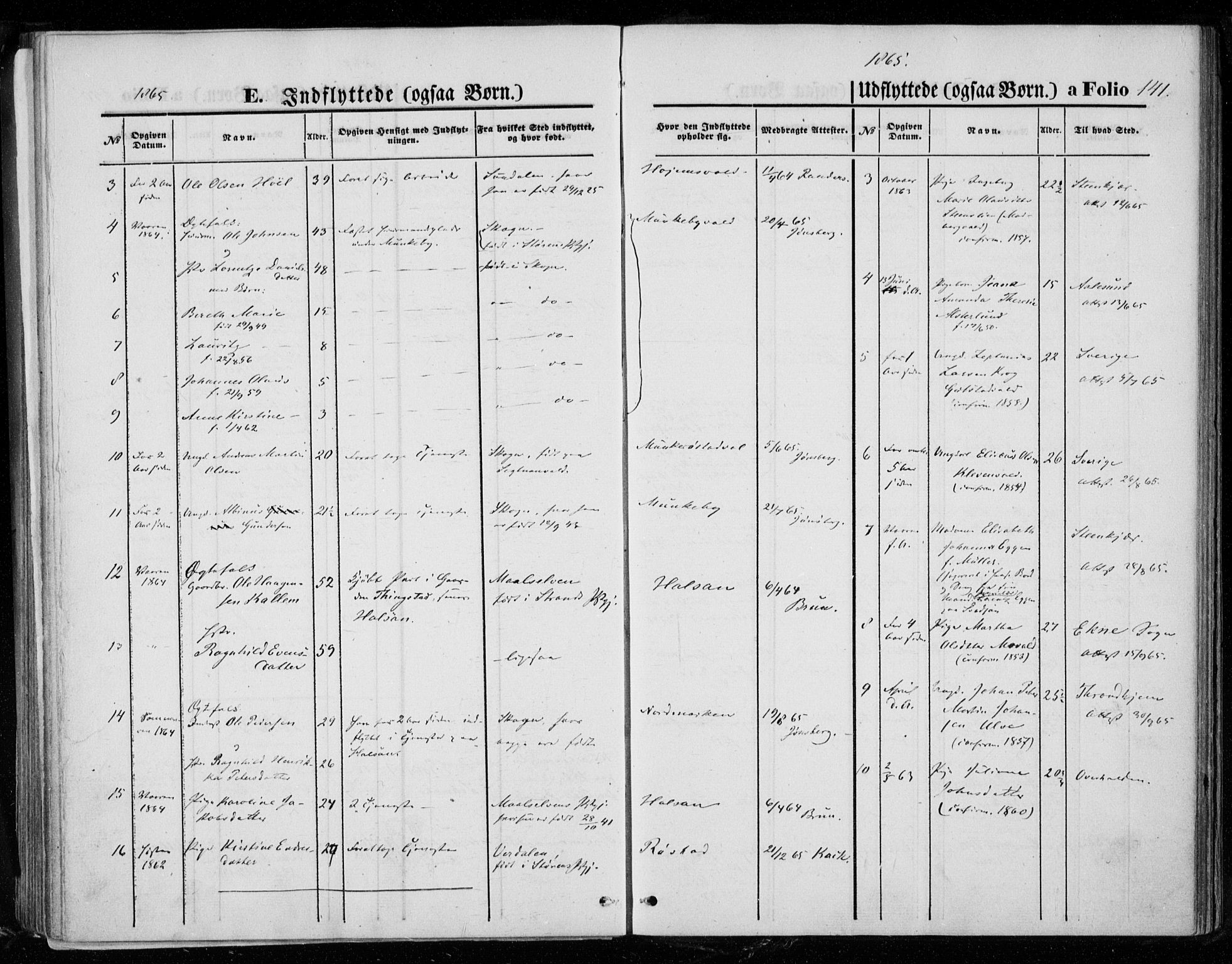 Ministerialprotokoller, klokkerbøker og fødselsregistre - Nord-Trøndelag, SAT/A-1458/721/L0206: Parish register (official) no. 721A01, 1864-1874, p. 141