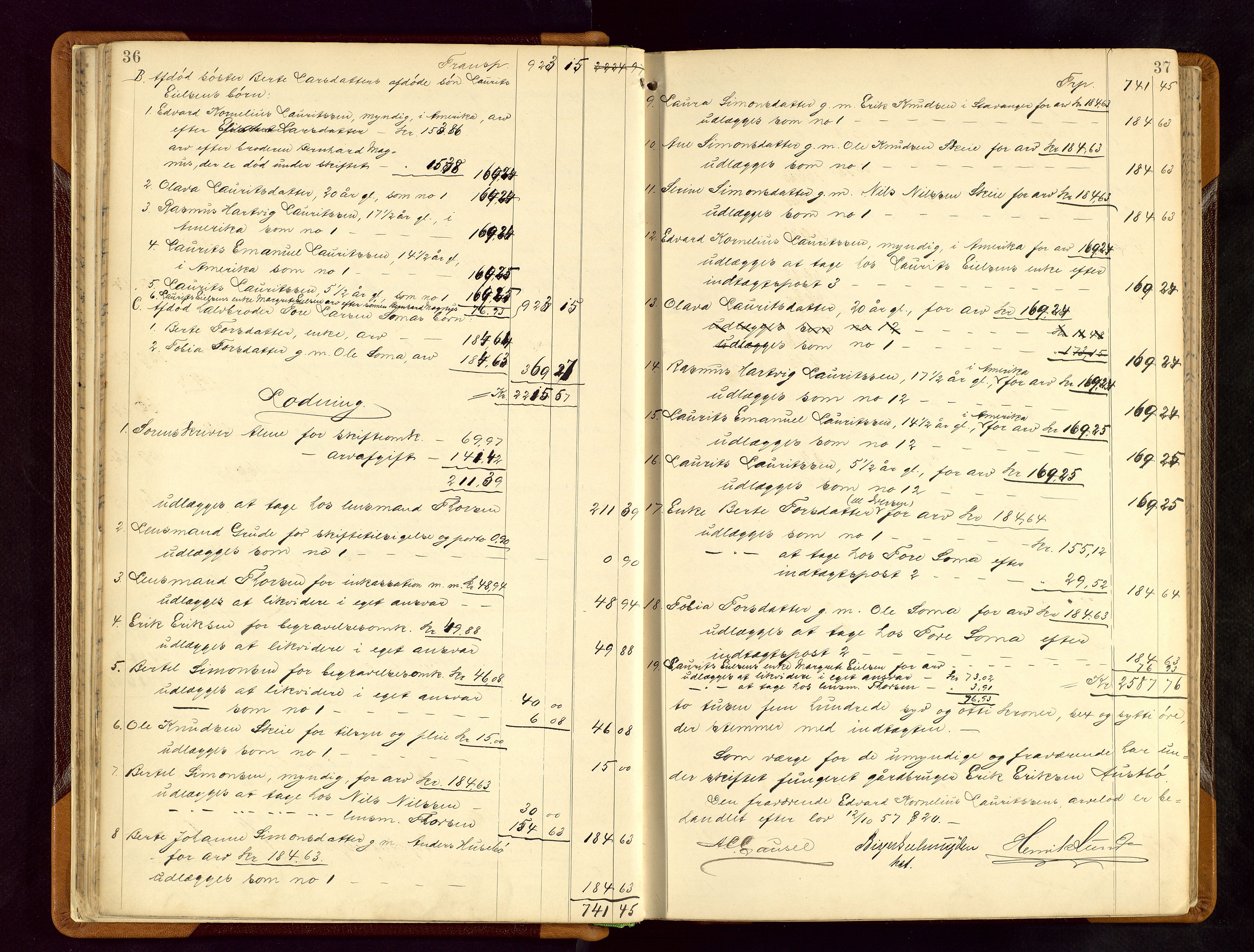 Jæren sorenskriveri, AV/SAST-A-100310/01/5/50/50BB/L0005: SKIFTEUTLODNINGSPROTOKOLL, 1893-1900, p. 36-37