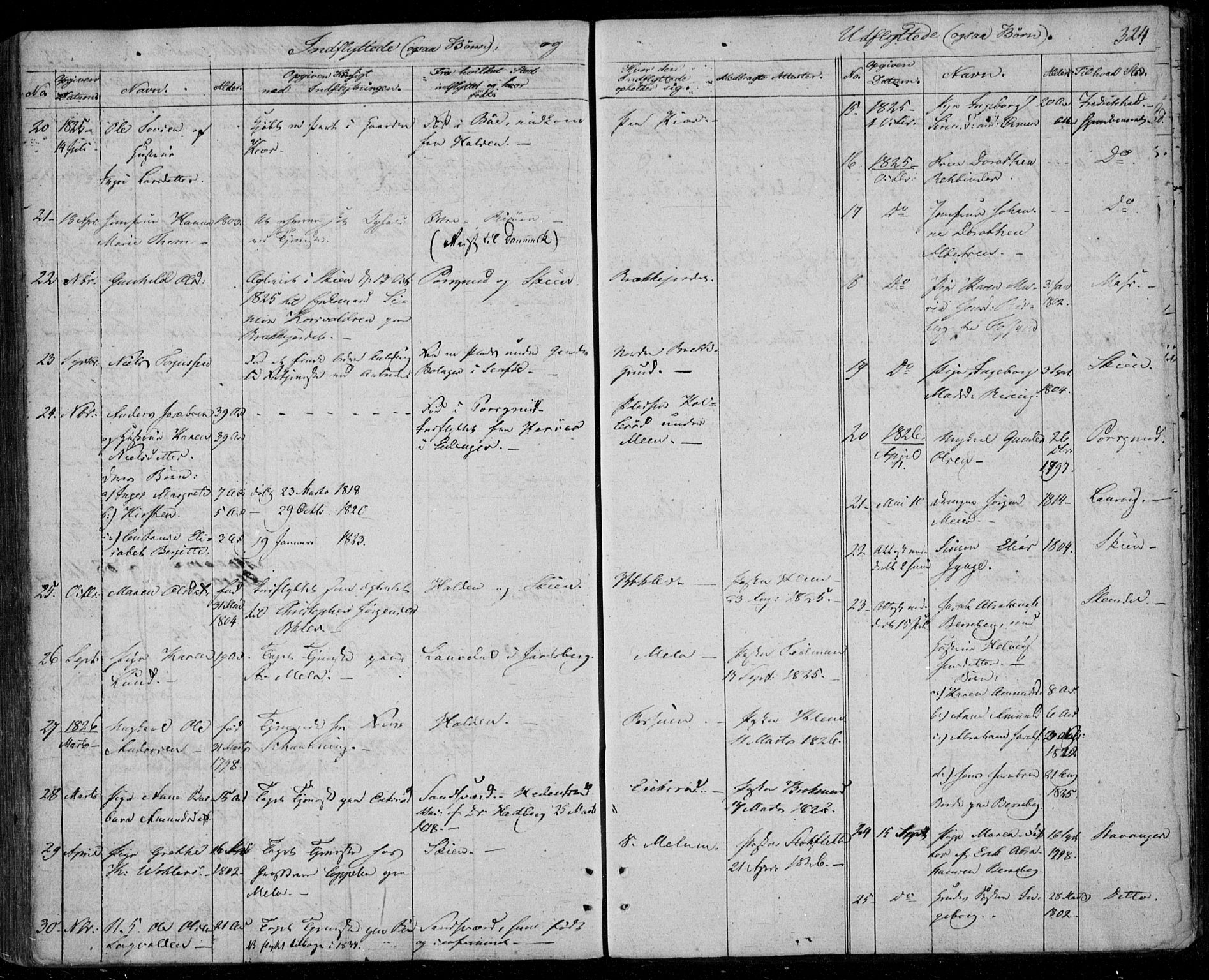 Gjerpen kirkebøker, AV/SAKO-A-265/F/Fa/L0005: Parish register (official) no. I 5, 1823-1829, p. 324