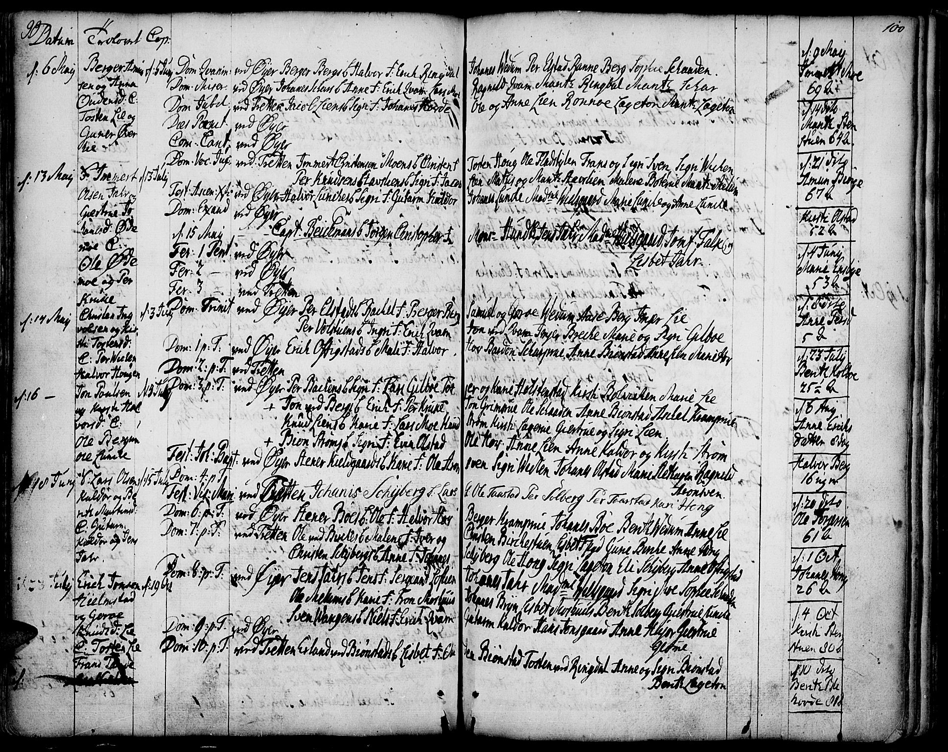 Øyer prestekontor, SAH/PREST-084/H/Ha/Haa/L0002: Parish register (official) no. 2, 1733-1784, p. 99-100