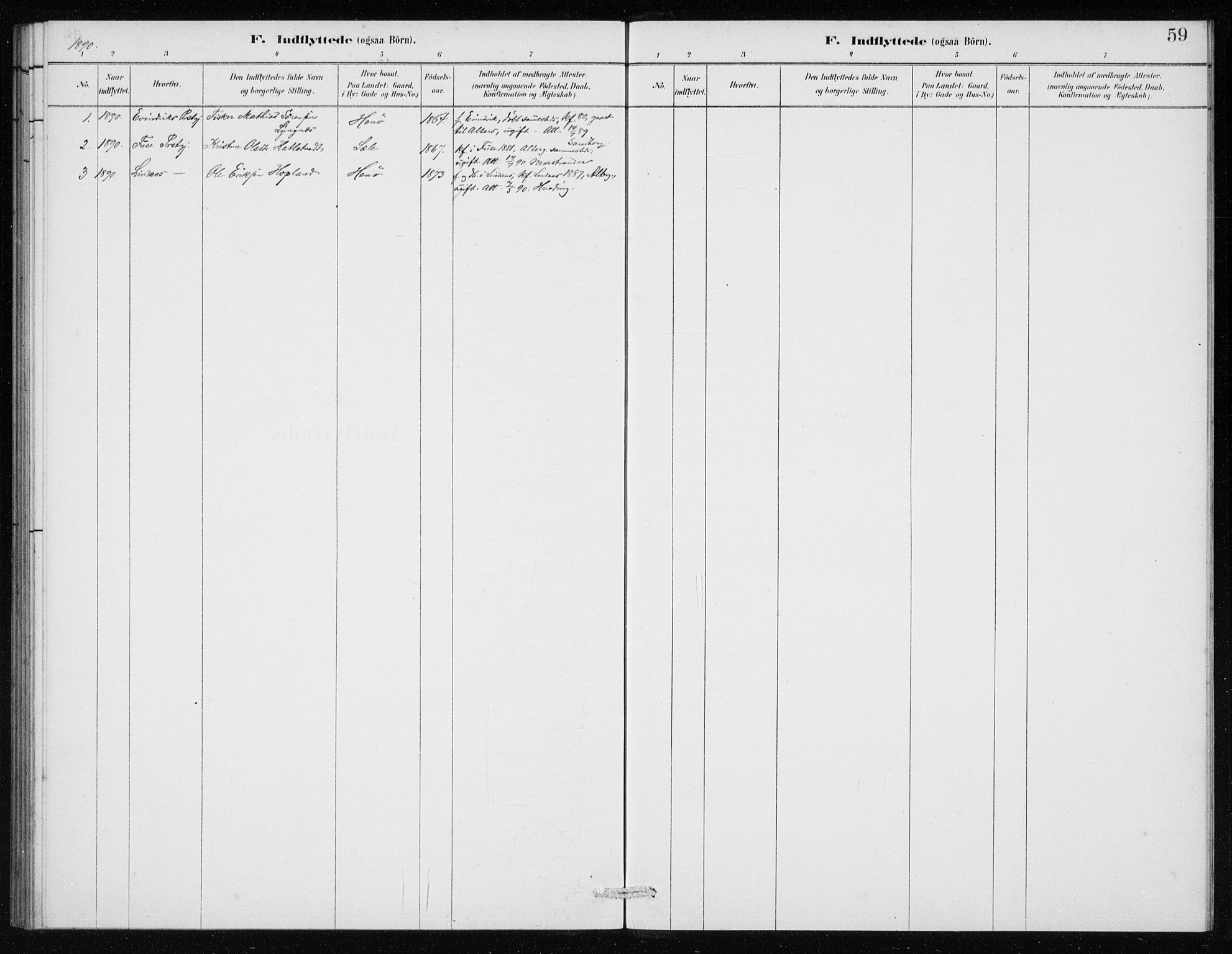 Manger sokneprestembete, AV/SAB-A-76801/H/Haa: Parish register (official) no. E  1, 1881-1890, p. 59