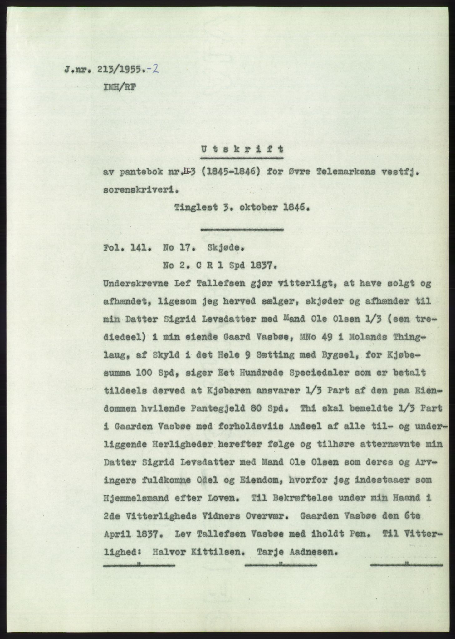 Statsarkivet i Kongsberg, SAKO/A-0001, 1955, p. 40