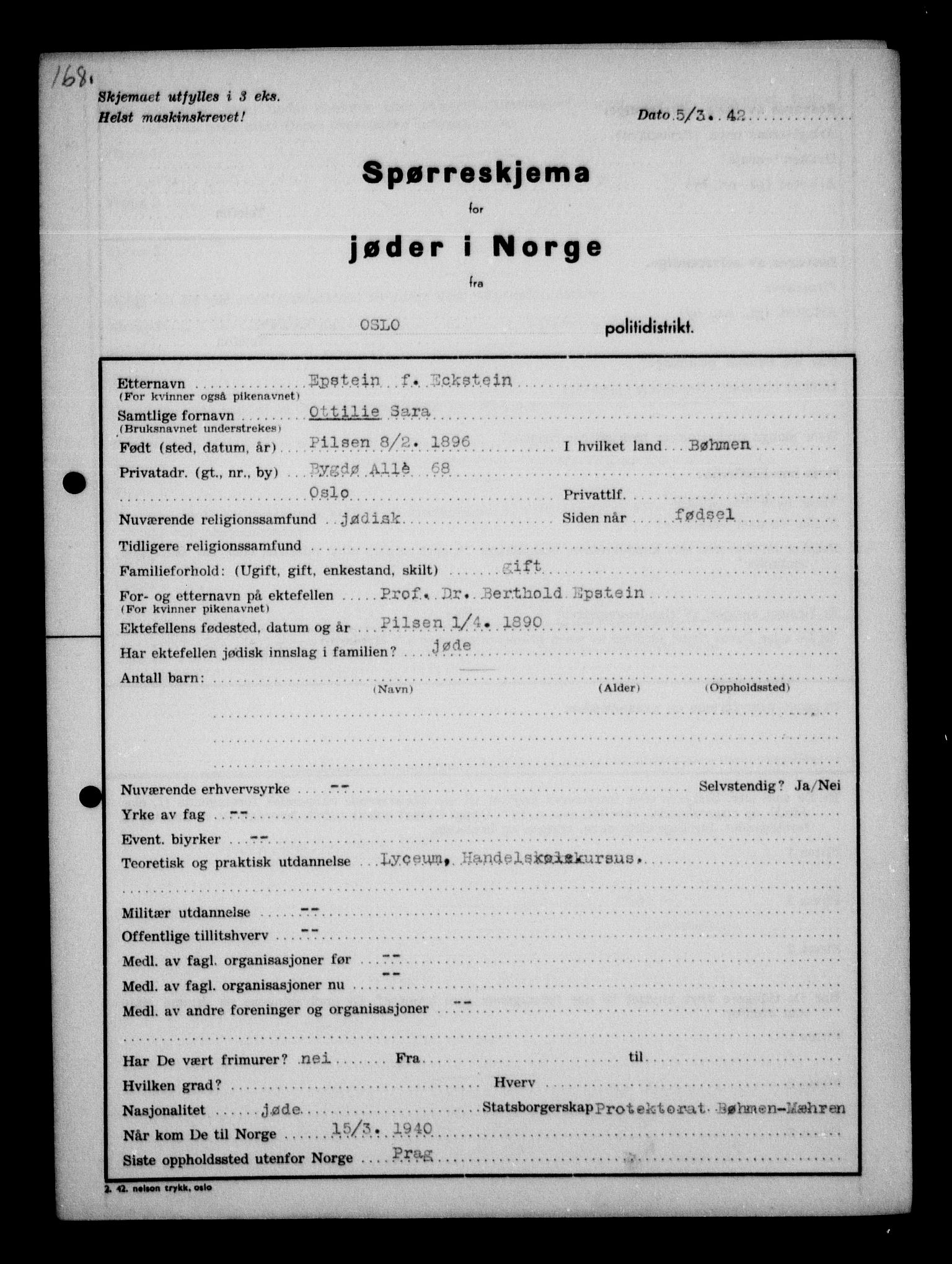 Statspolitiet - Hovedkontoret / Osloavdelingen, AV/RA-S-1329/G/Ga/L0009: Spørreskjema for jøder i Norge, Oslo Alexander-Gutman, 1942, p. 508