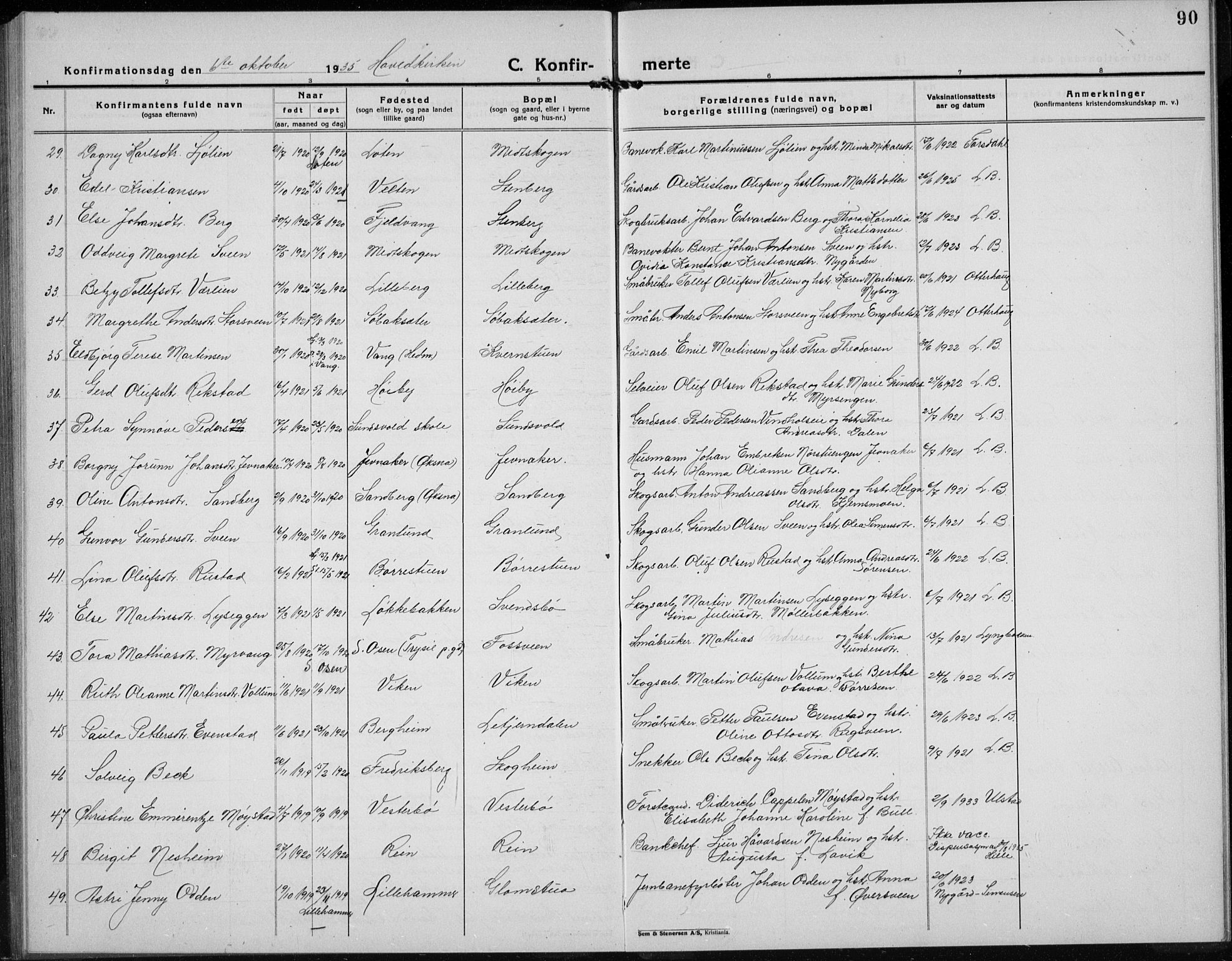 Elverum prestekontor, AV/SAH-PREST-044/H/Ha/Hab/L0032: Parish register (copy) no. 32, 1922-1936, p. 90