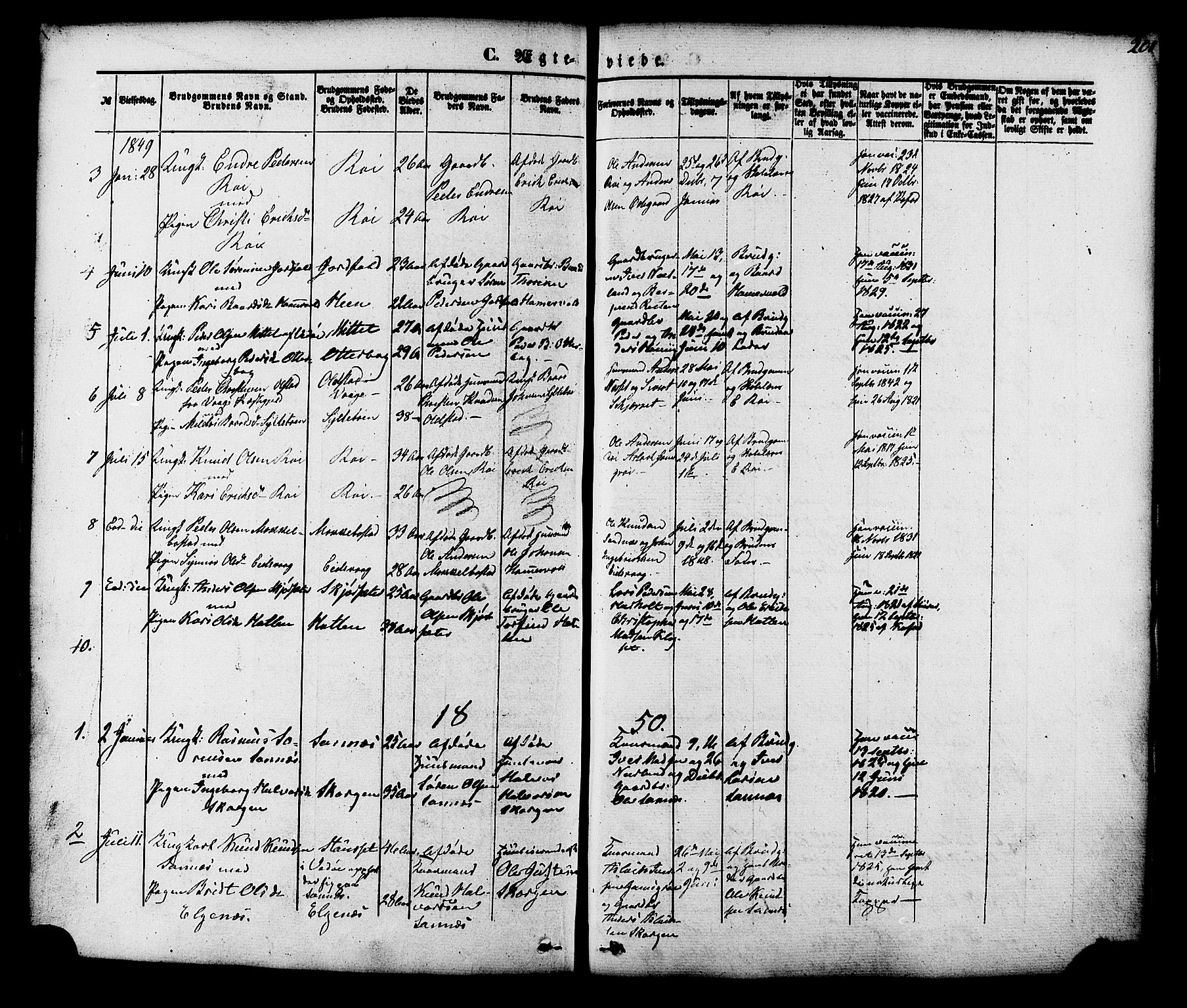 Ministerialprotokoller, klokkerbøker og fødselsregistre - Møre og Romsdal, SAT/A-1454/551/L0625: Parish register (official) no. 551A05, 1846-1879, p. 201