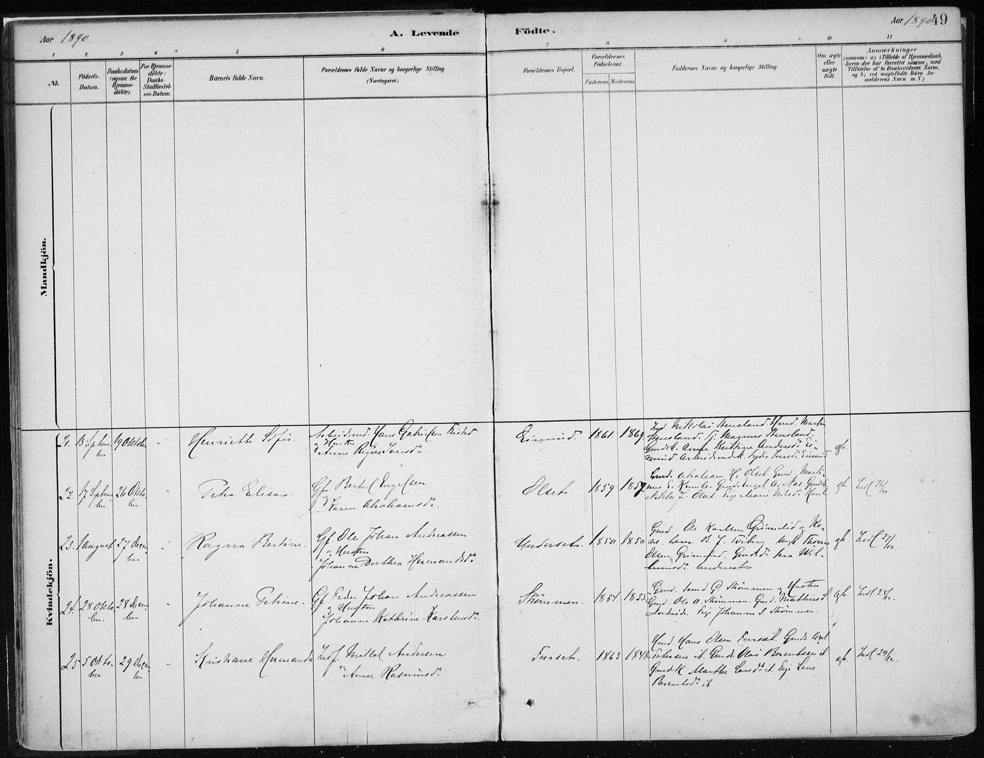 Askvoll sokneprestembete, AV/SAB-A-79501/H/Haa/Haab/L0002: Parish register (official) no. B 2, 1879-1909, p. 49