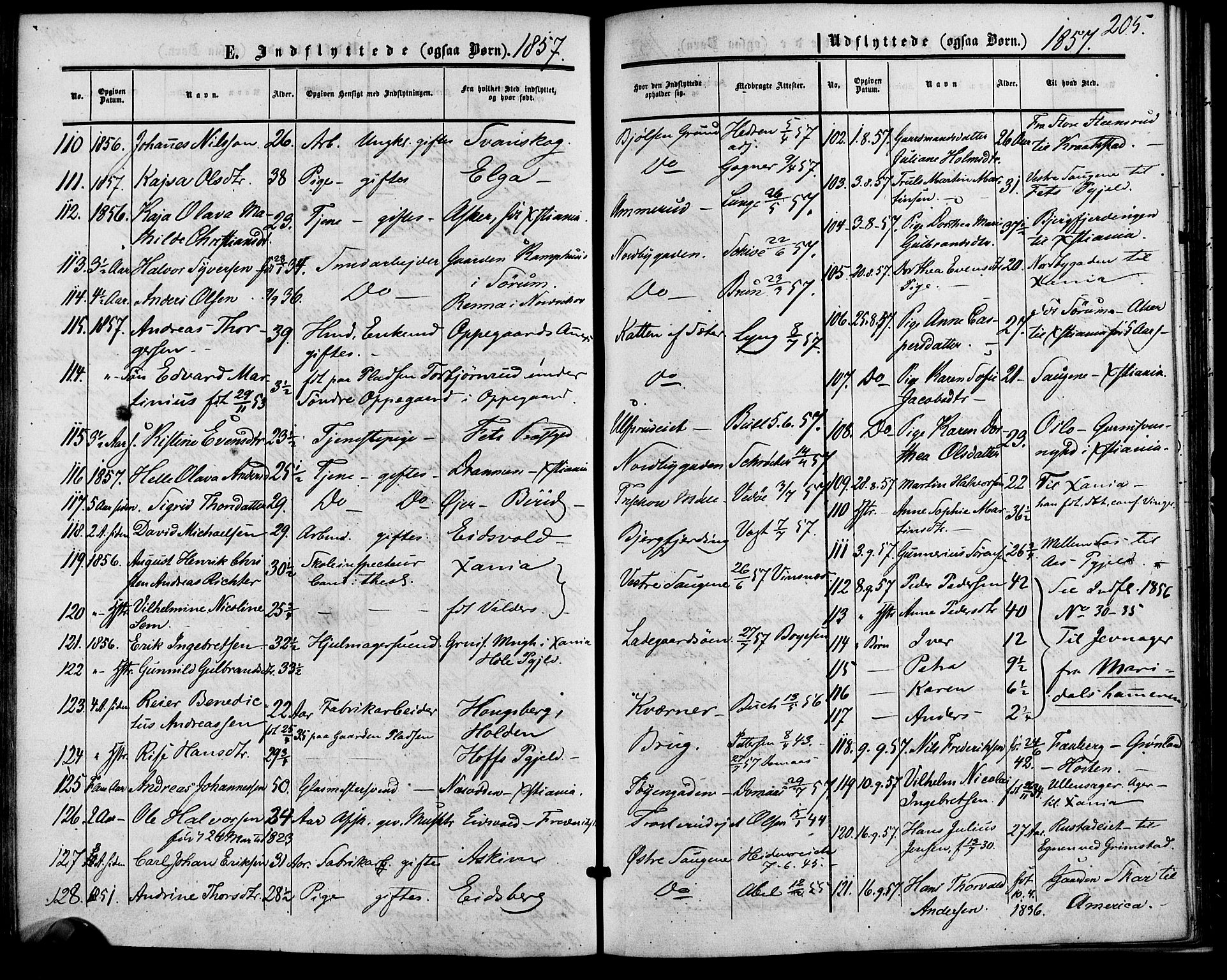 Vestre Aker prestekontor Kirkebøker, SAO/A-10025/F/Fa/L0001: Parish register (official) no. 1, 1853-1858, p. 205