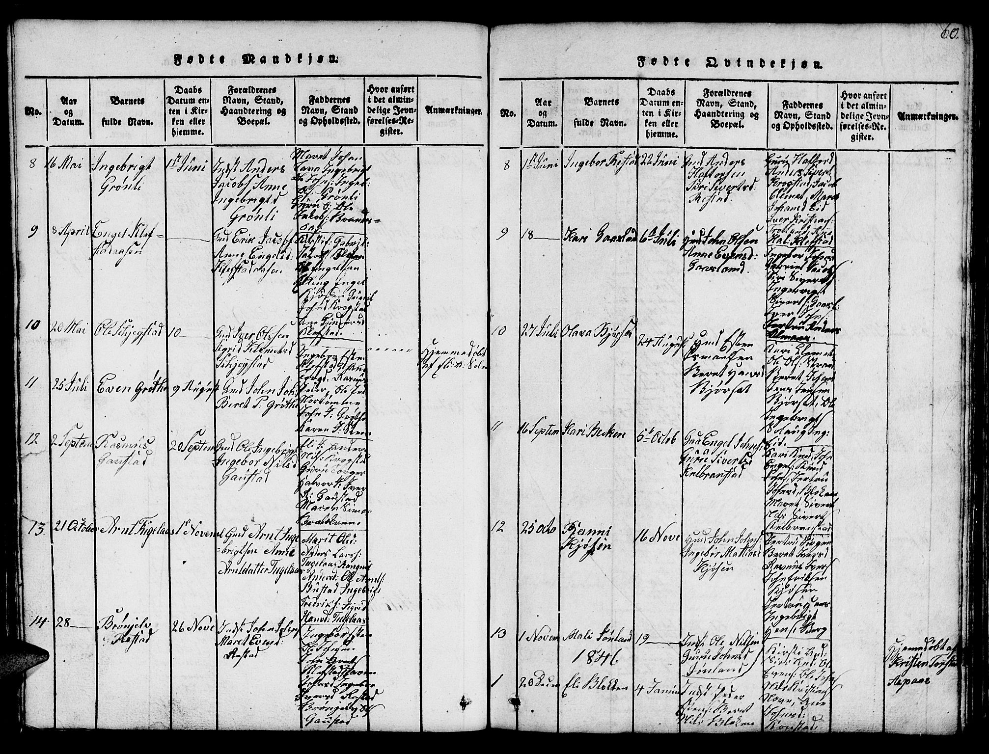 Ministerialprotokoller, klokkerbøker og fødselsregistre - Sør-Trøndelag, SAT/A-1456/694/L1130: Parish register (copy) no. 694C02, 1816-1857, p. 60
