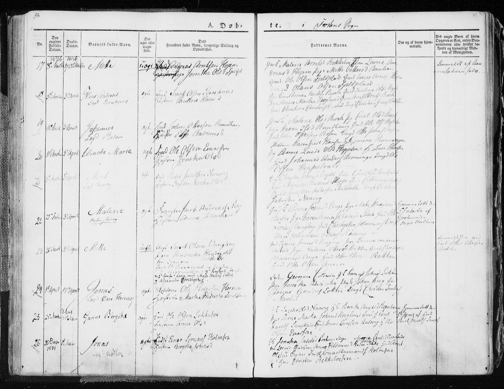 Ministerialprotokoller, klokkerbøker og fødselsregistre - Nord-Trøndelag, SAT/A-1458/713/L0114: Parish register (official) no. 713A05, 1827-1839, p. 58