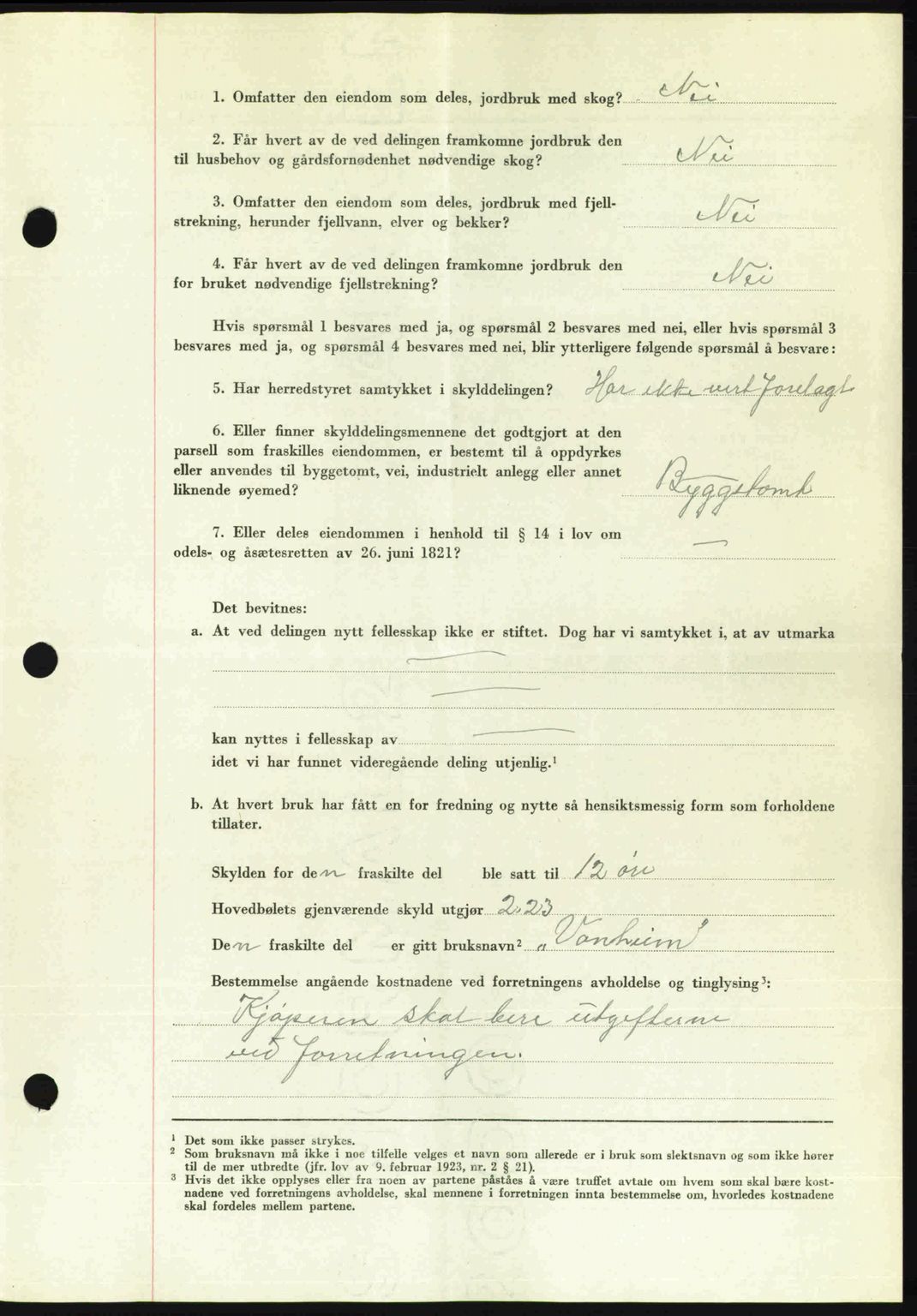 Romsdal sorenskriveri, AV/SAT-A-4149/1/2/2C: Mortgage book no. A22, 1947-1947, Diary no: : 319/1947