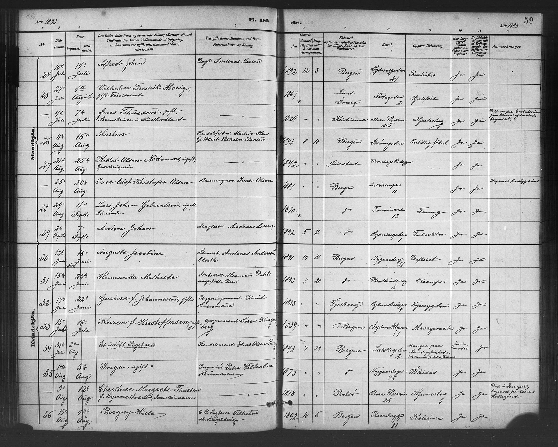 Johanneskirken sokneprestembete, AV/SAB-A-76001/H/Hab: Parish register (copy) no. D 1, 1885-1915, p. 59