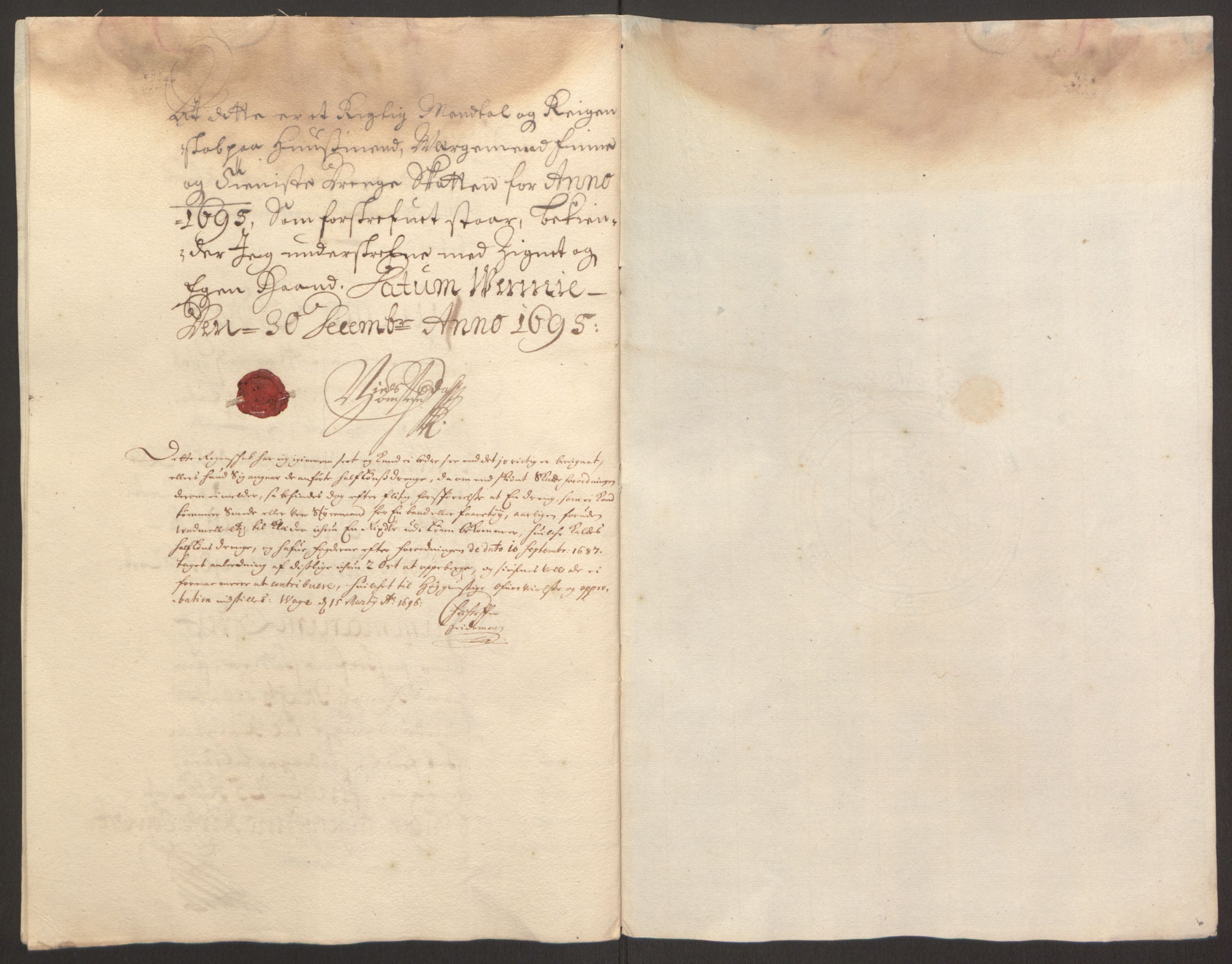 Rentekammeret inntil 1814, Reviderte regnskaper, Fogderegnskap, AV/RA-EA-4092/R67/L4677: Fogderegnskap Vesterålen, Andenes og Lofoten, 1694-1695, p. 224